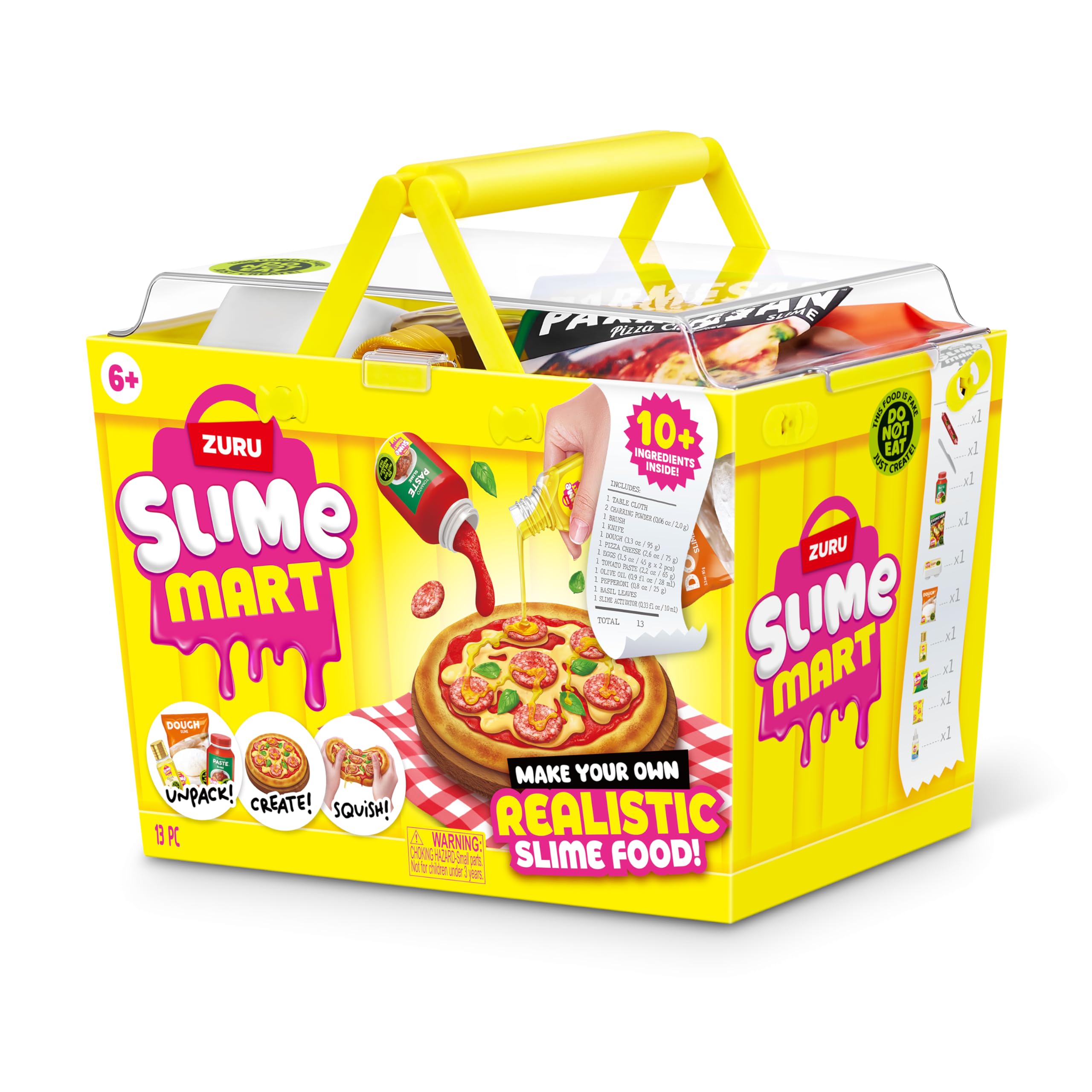 Slime Mart Small Basket by ZURU - Pizza Slime Compound Arts & Crafts Toy for Kids 6+ 6