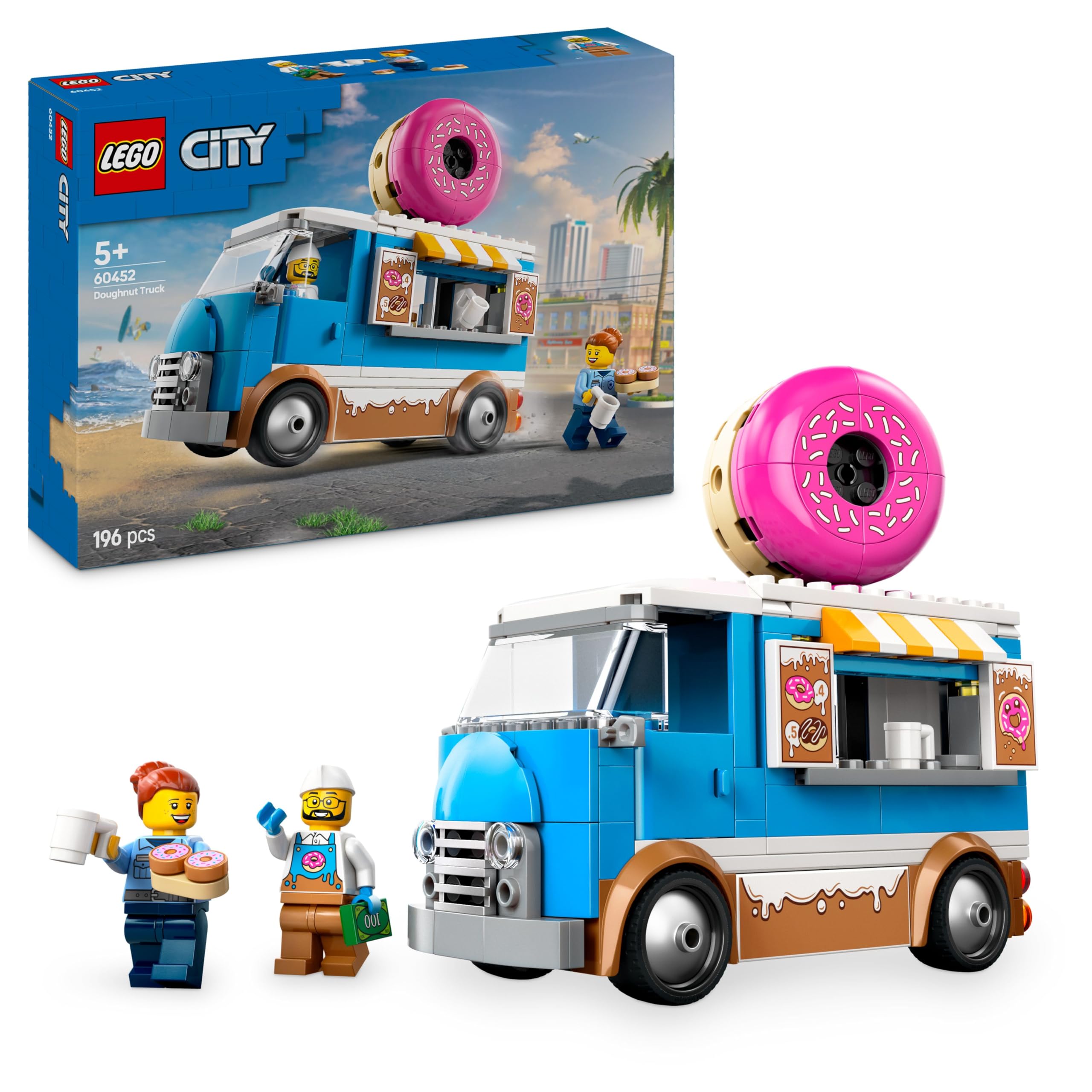 LEGO City Donut Truck 60452 Building Set - 2 Minifigures | Ages 5+