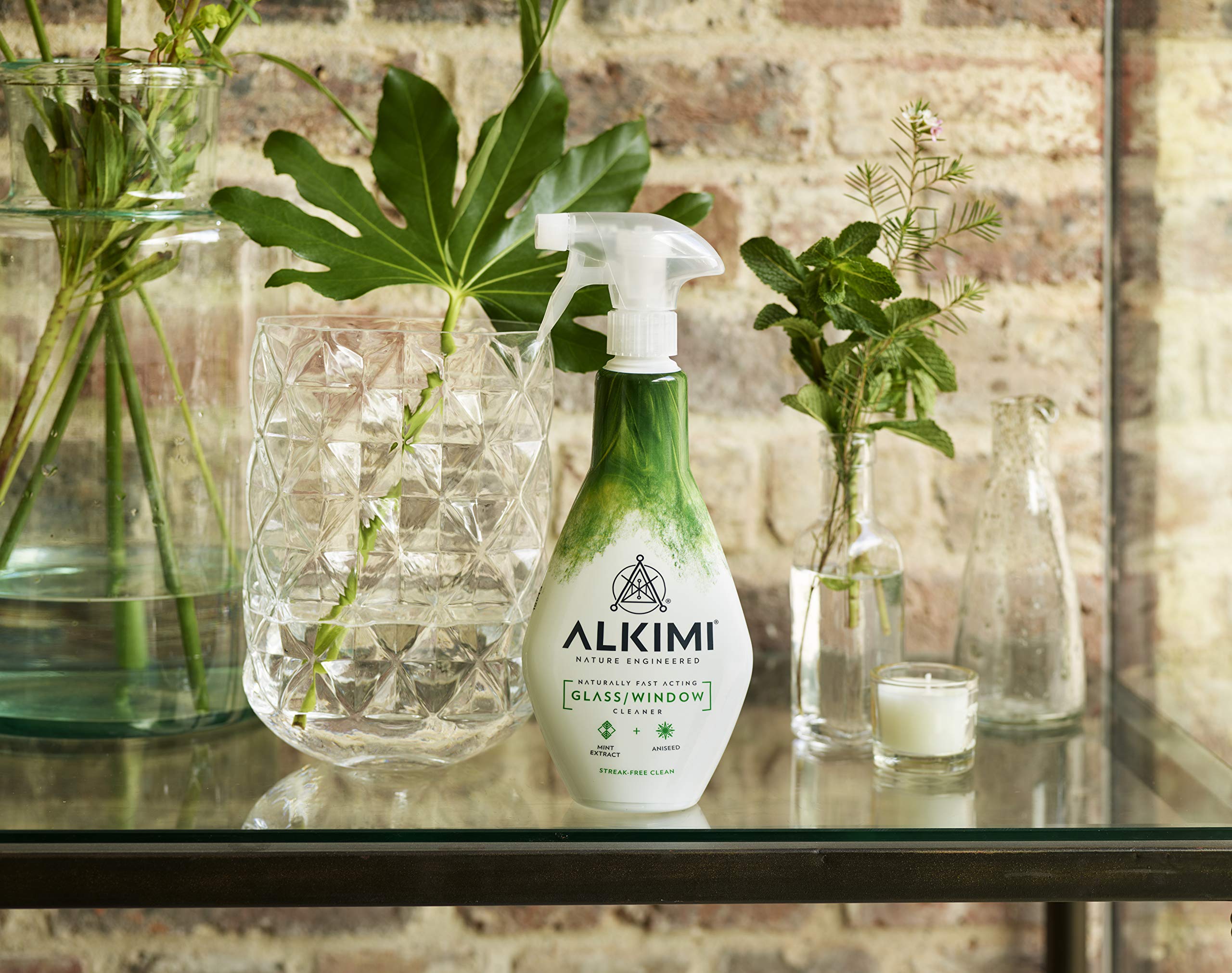 ALKIMI Glass & Window Cleaning Spray - Streak-Free Shine, Natural Mint & Aniseed Scent | 500 ml 2