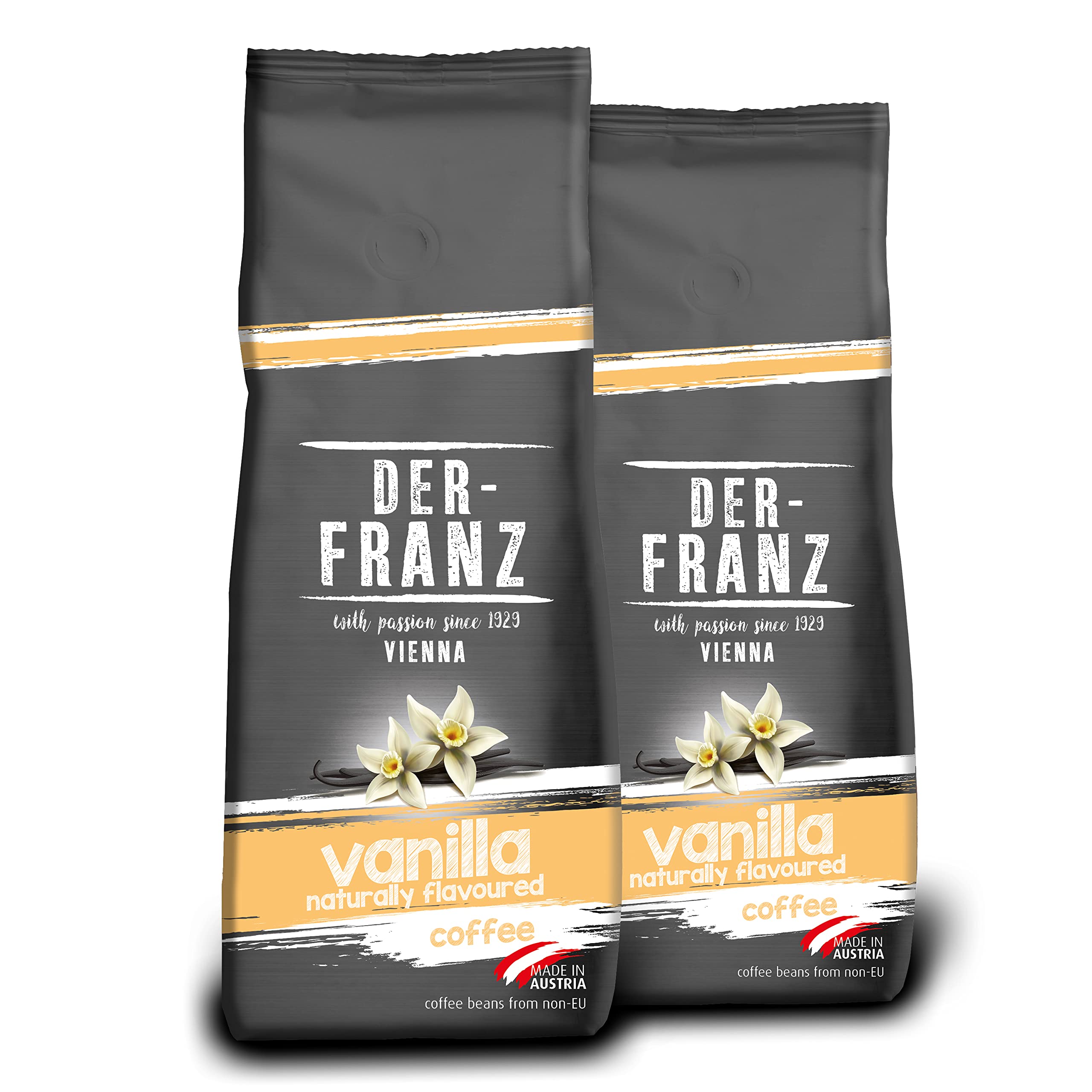 Der-Franz Coffee Flavoured with Natural Vanilla, Ground, 2 x 500 g