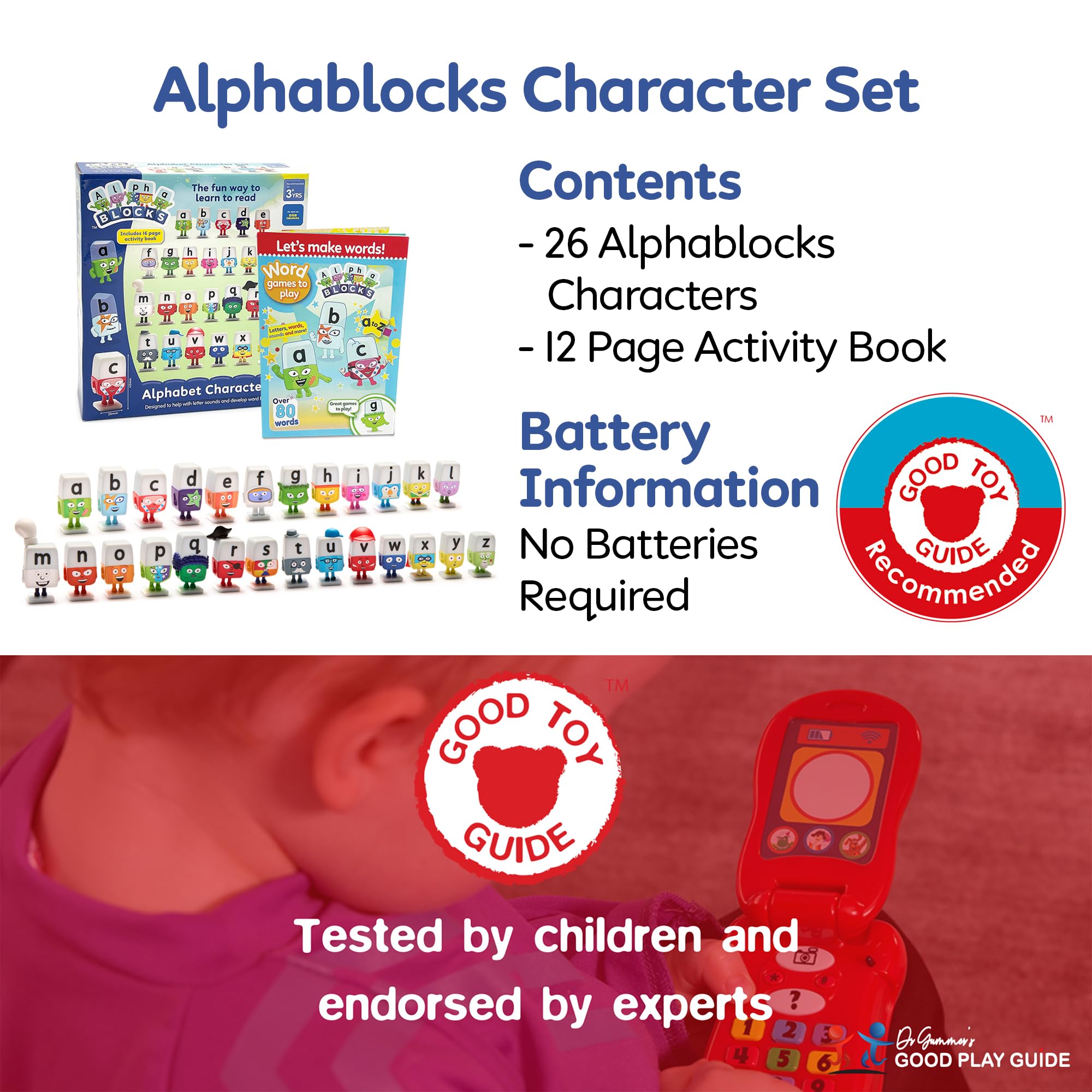 Alphablocks Alphabet Character Set - 26-Letter Educational Phonics Playset for Kids 4