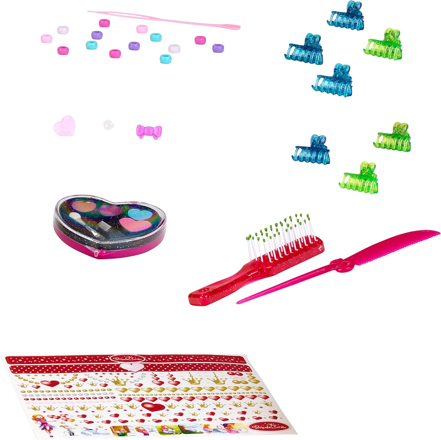 Theo Klein Emma Make-Up & Hairdressing Styling Head with Cosmetic Heart & Accessories 3