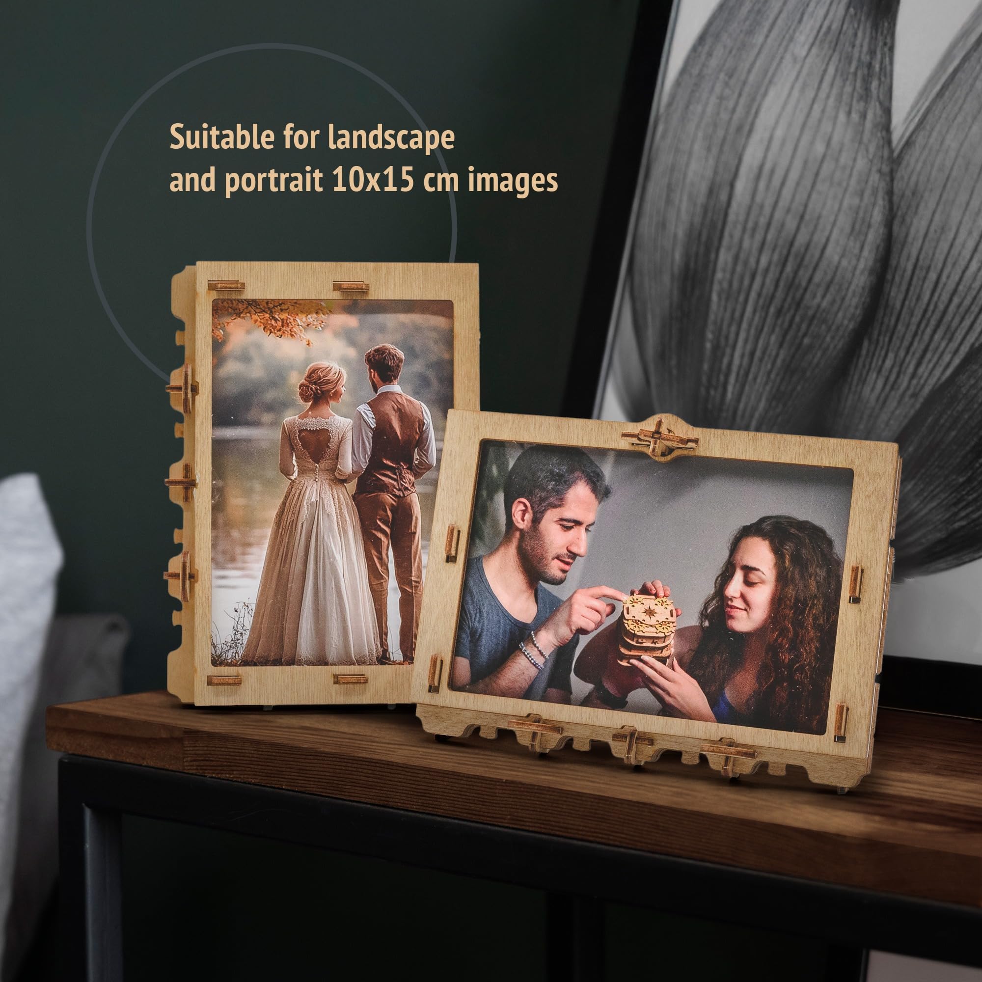 iDventure Clueframe - Secret Picture Frame Puzzle Box | Customizable 4-Digit Code | Birch Wood 5
