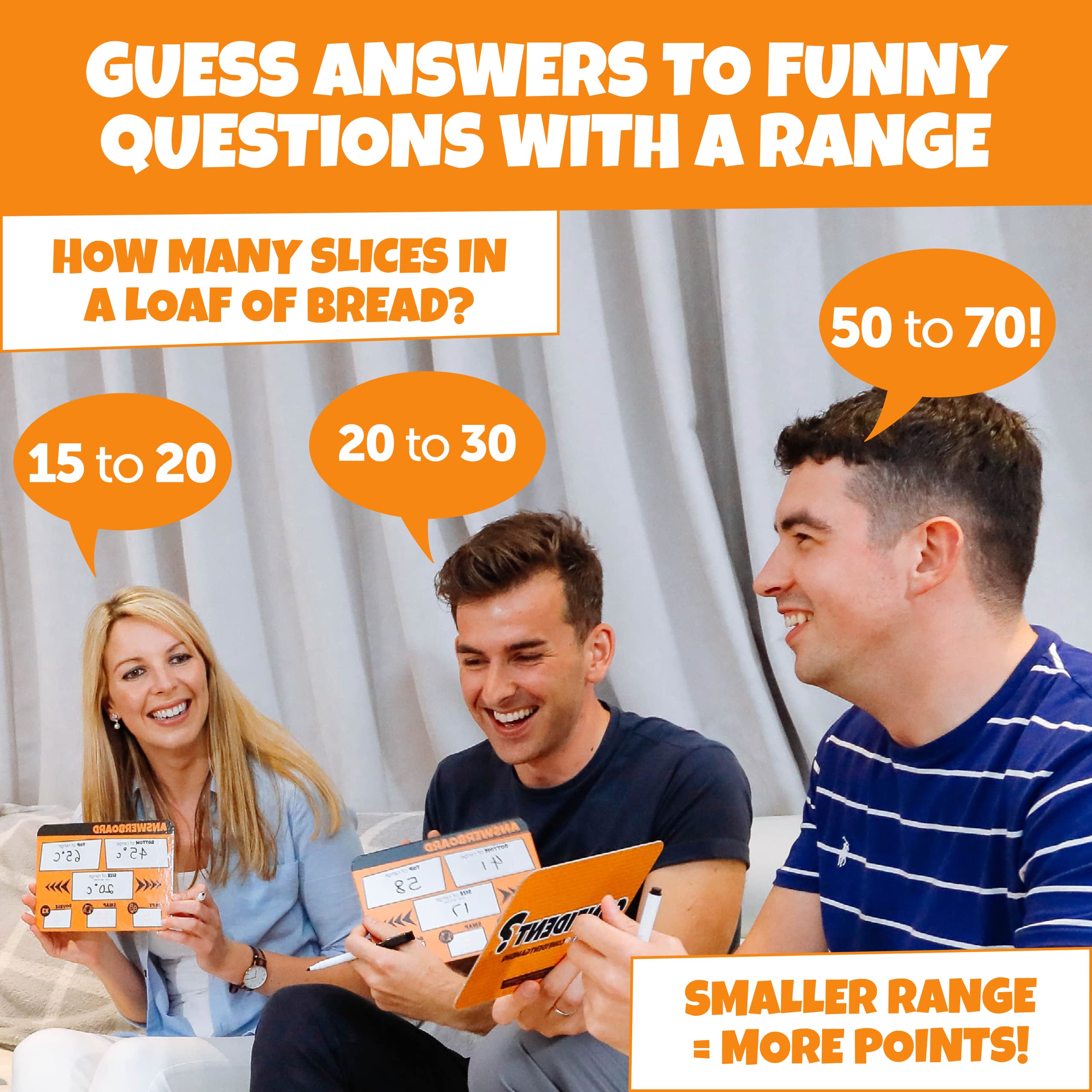 CONFIDENT? Board Game - Trivia Quiz Game with Range-Based Scoring for Families, Adults & Kids