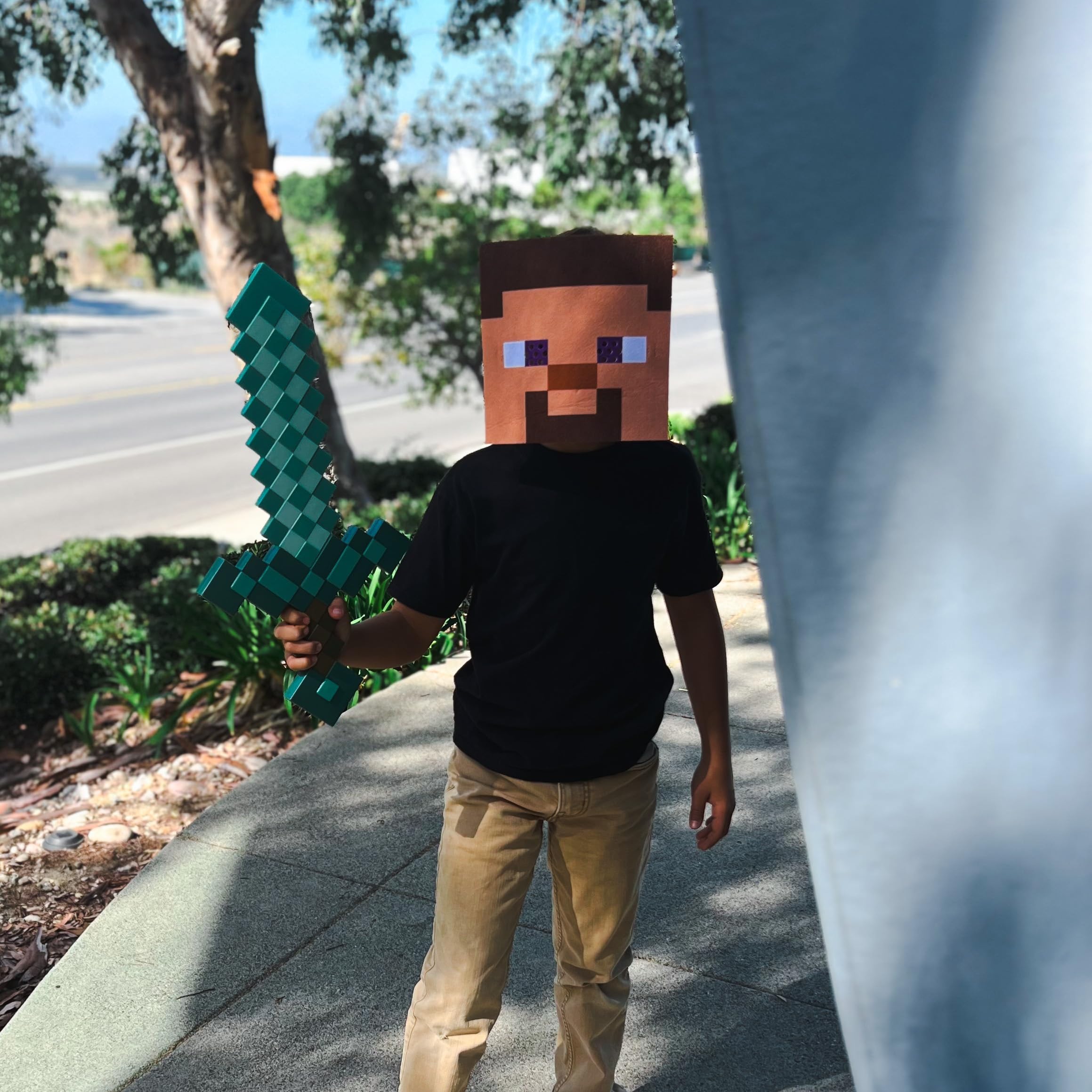 Disguise Minecraft Steve Mask and Diamond Sword Set - Kids Costume Accessories 3