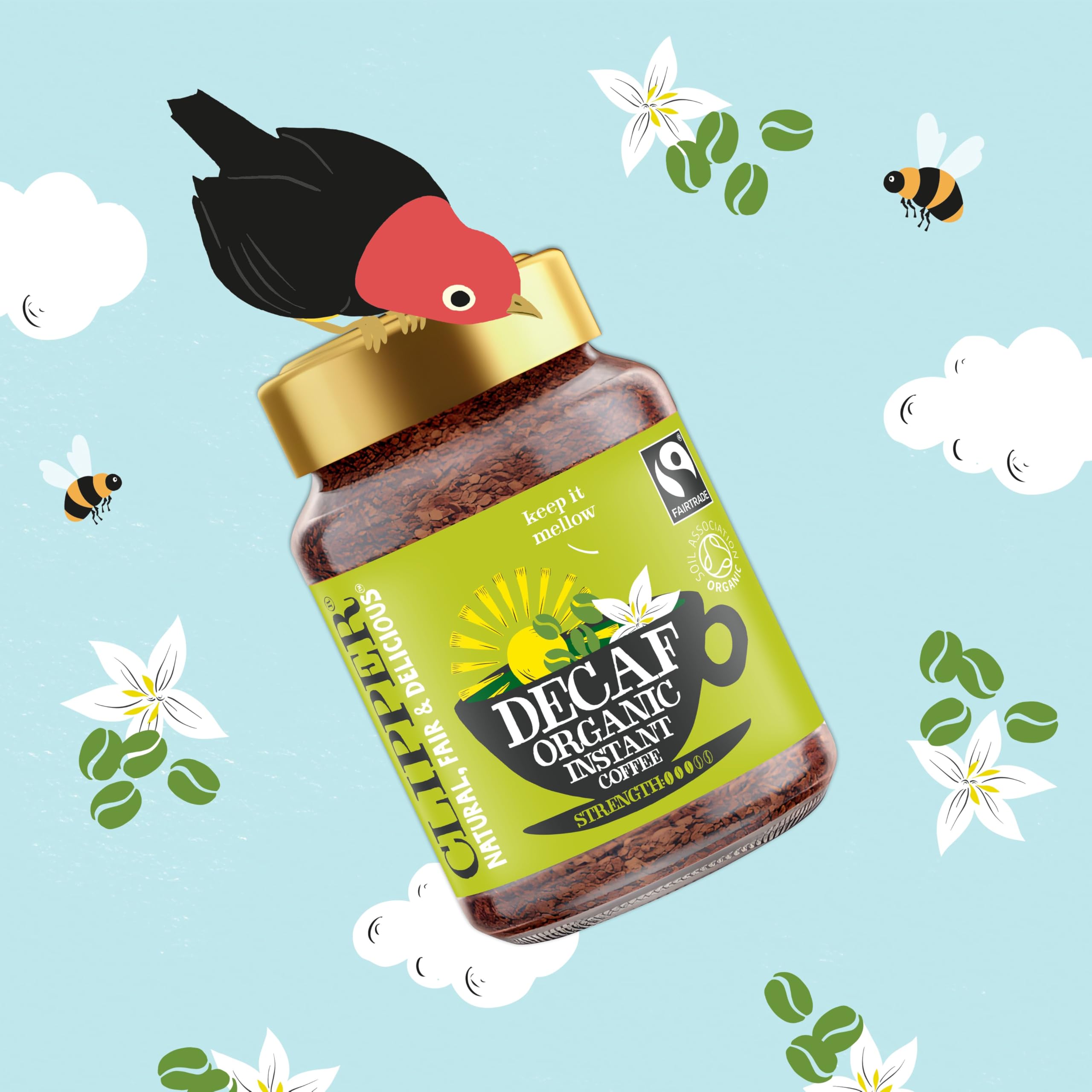 Clipper Bio-Instantkaffee, koffeinfrei, 6 Gläser à 100 g, mittelstark gerösteter Arabica 8