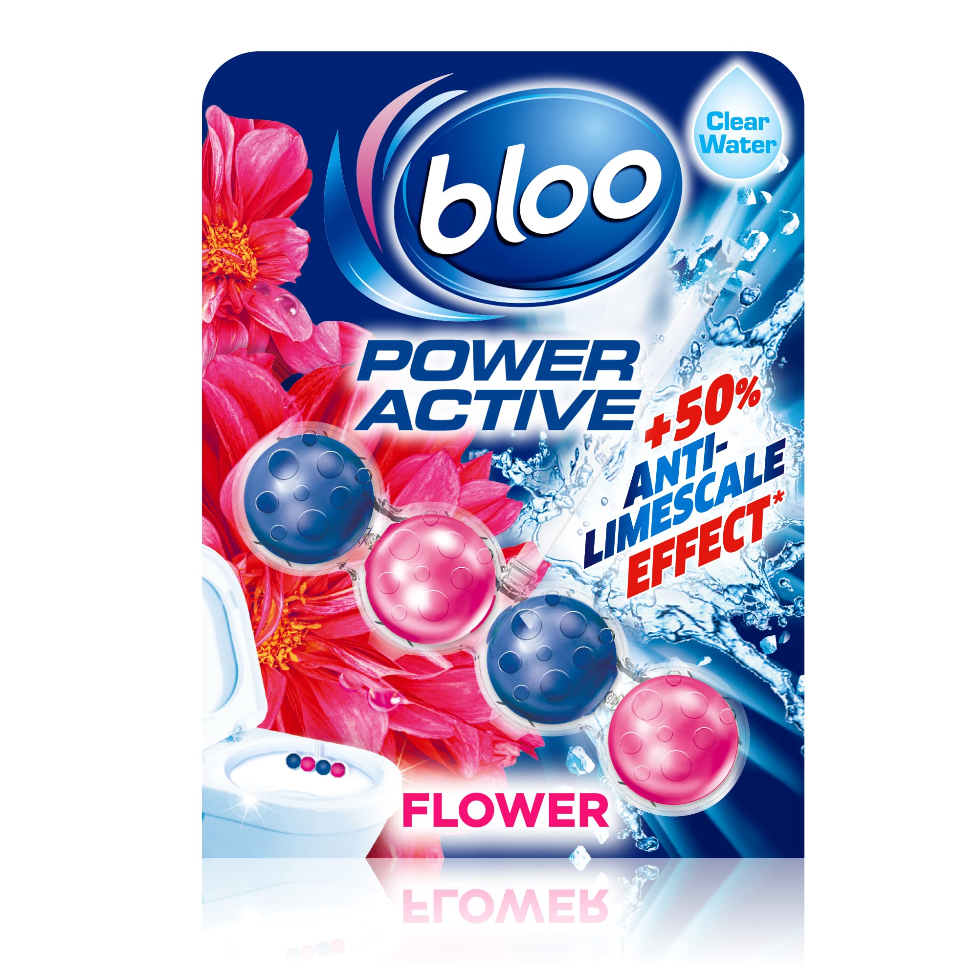 Bloo Power Active Fresh Flowers Toilet Rim Block (50g) 8