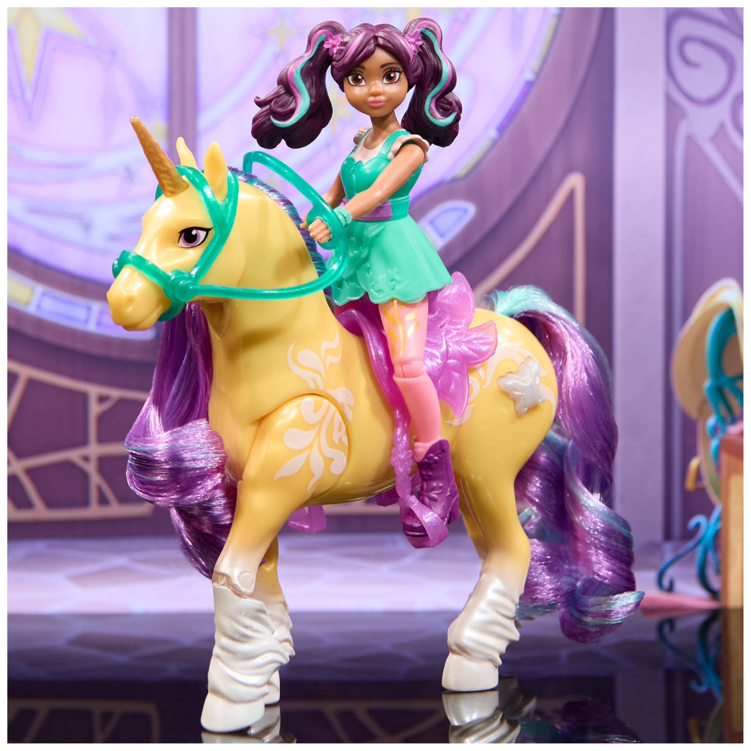 Unicorn Academy Ava & Leaf Plant Magic Playset - Light-Up Unicorn Toy with Poseable Doll for Ages 4+ 5