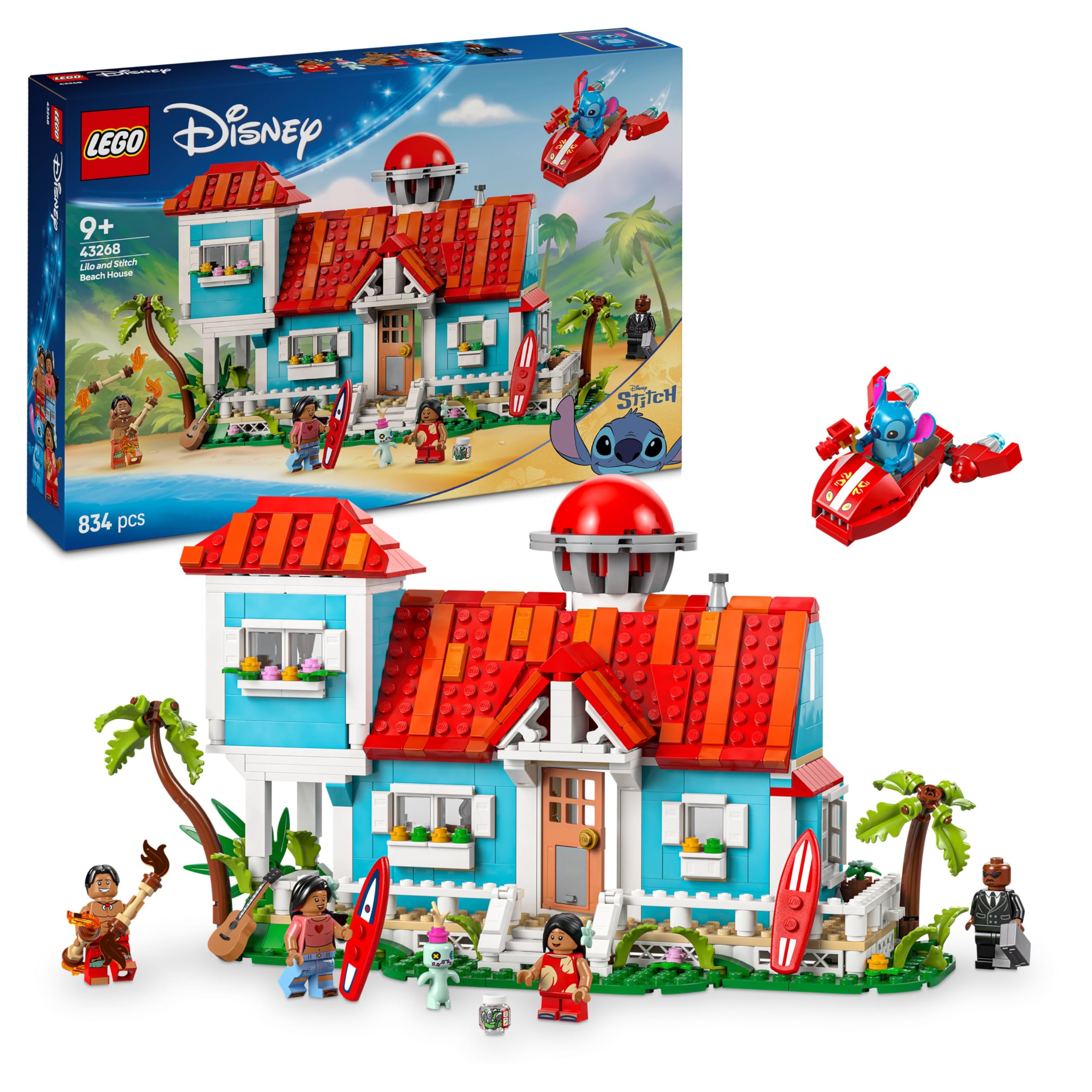 LEGO Disney Lilo and Stitch Beach House Building Set 43268 | Ages 9+ | 6 Rooms