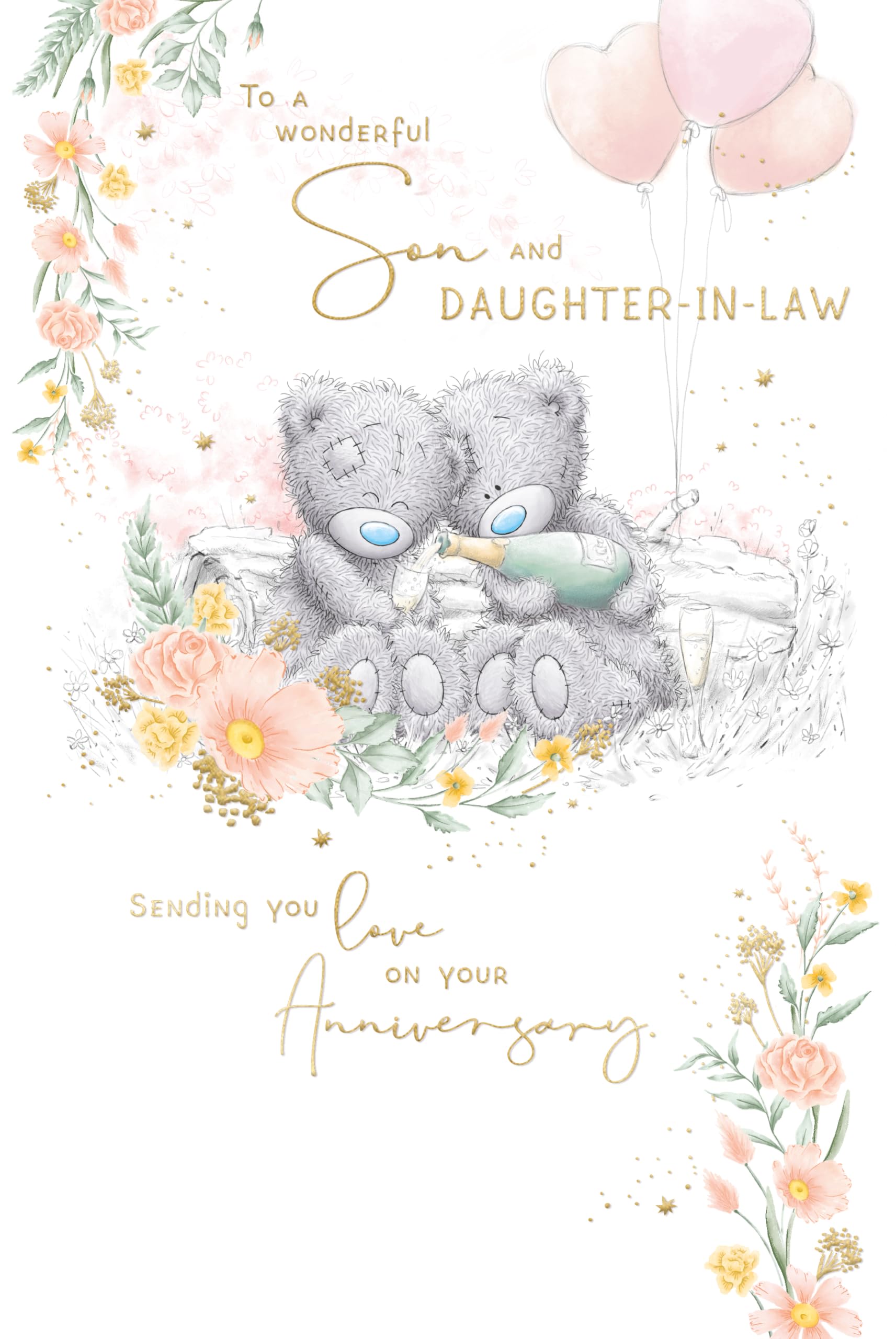 Me To You Bear Tatty Teddy Wedding Anniversary Card for Son & Daughter-in-Law | 6 x 9 in 1