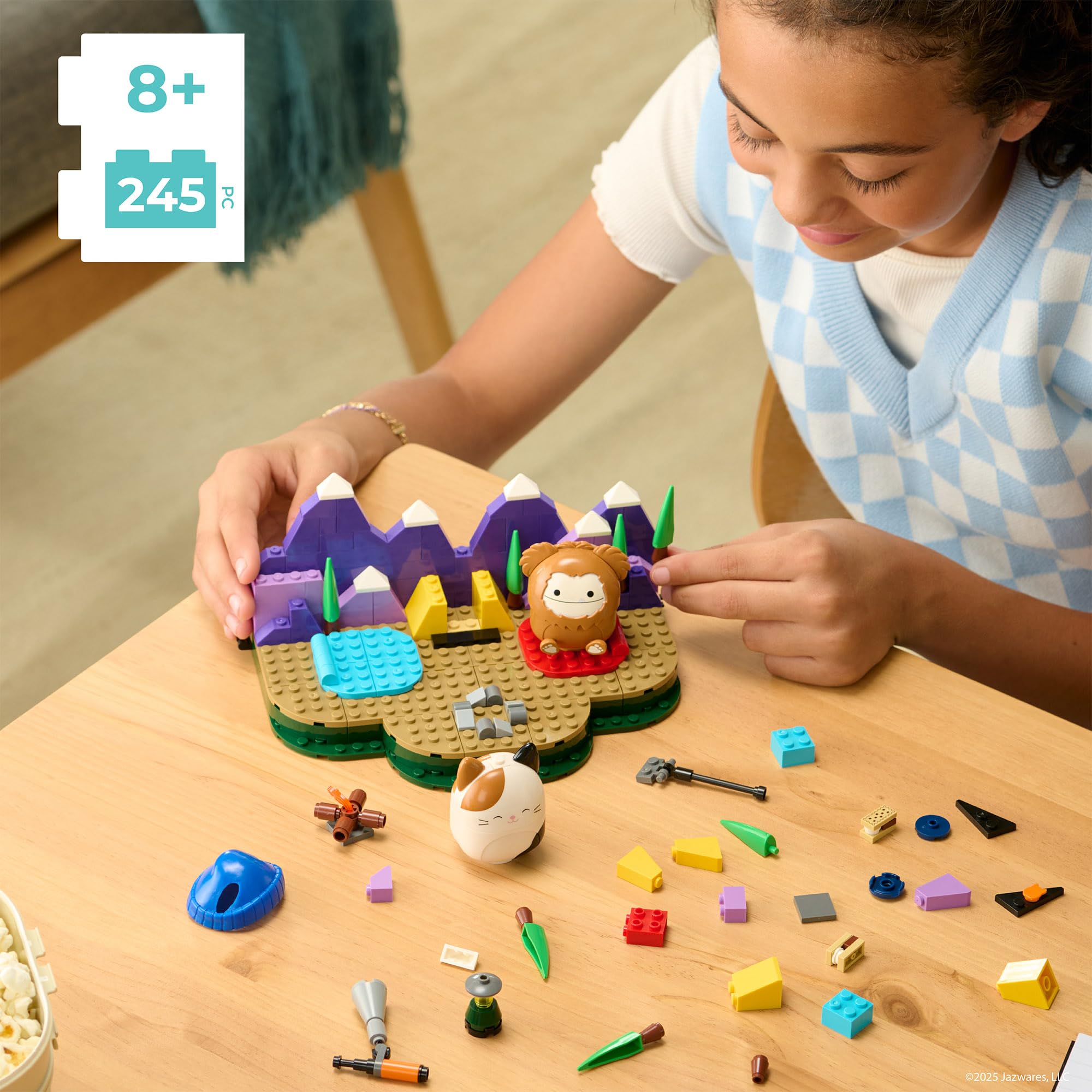 BLDR Squishmallows 246-Piece Camping Adventure Building Set - Cam & Benny Playset for Kids 3+ 5