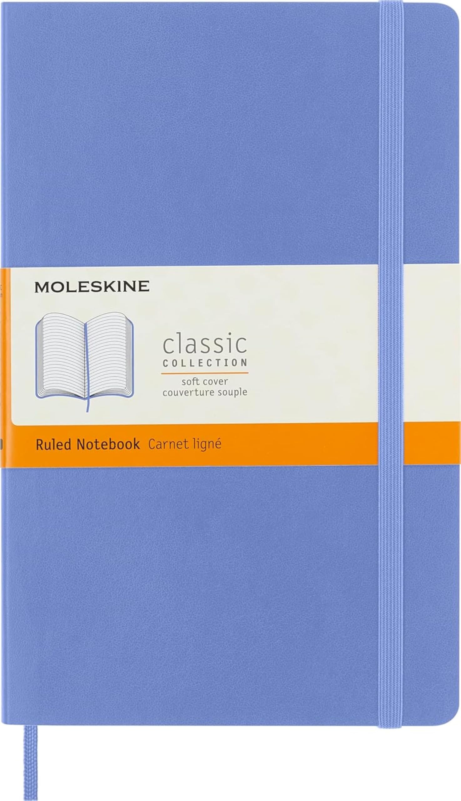 Moleskine Classic Notebook - Ruled, Soft Cover, Large 13x21 cm, Hydrangea Blue, 240 Pages