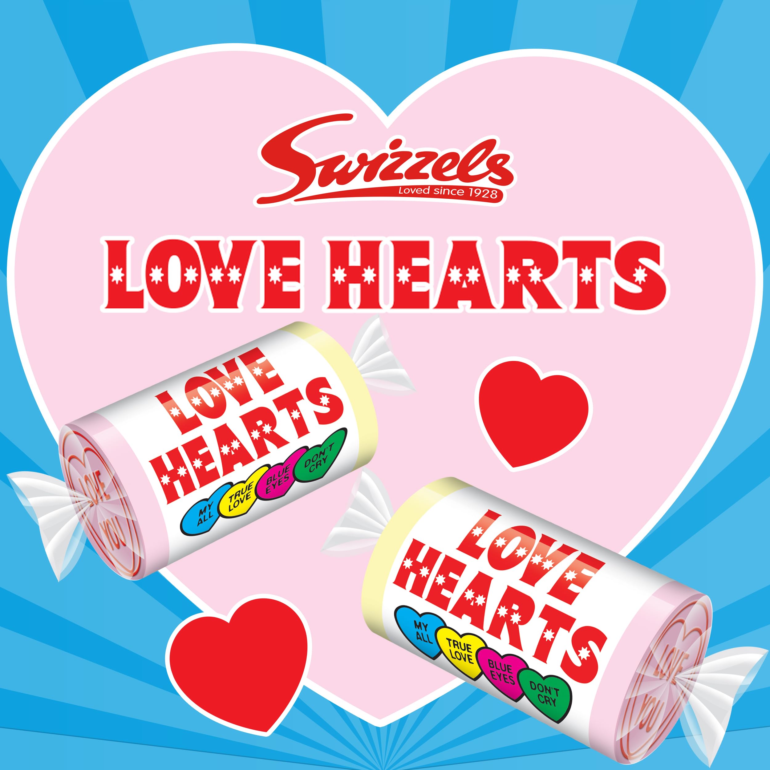 Swizzels Original Love Hearts - Fruity Fizzy Candy with Sweet Messages 3