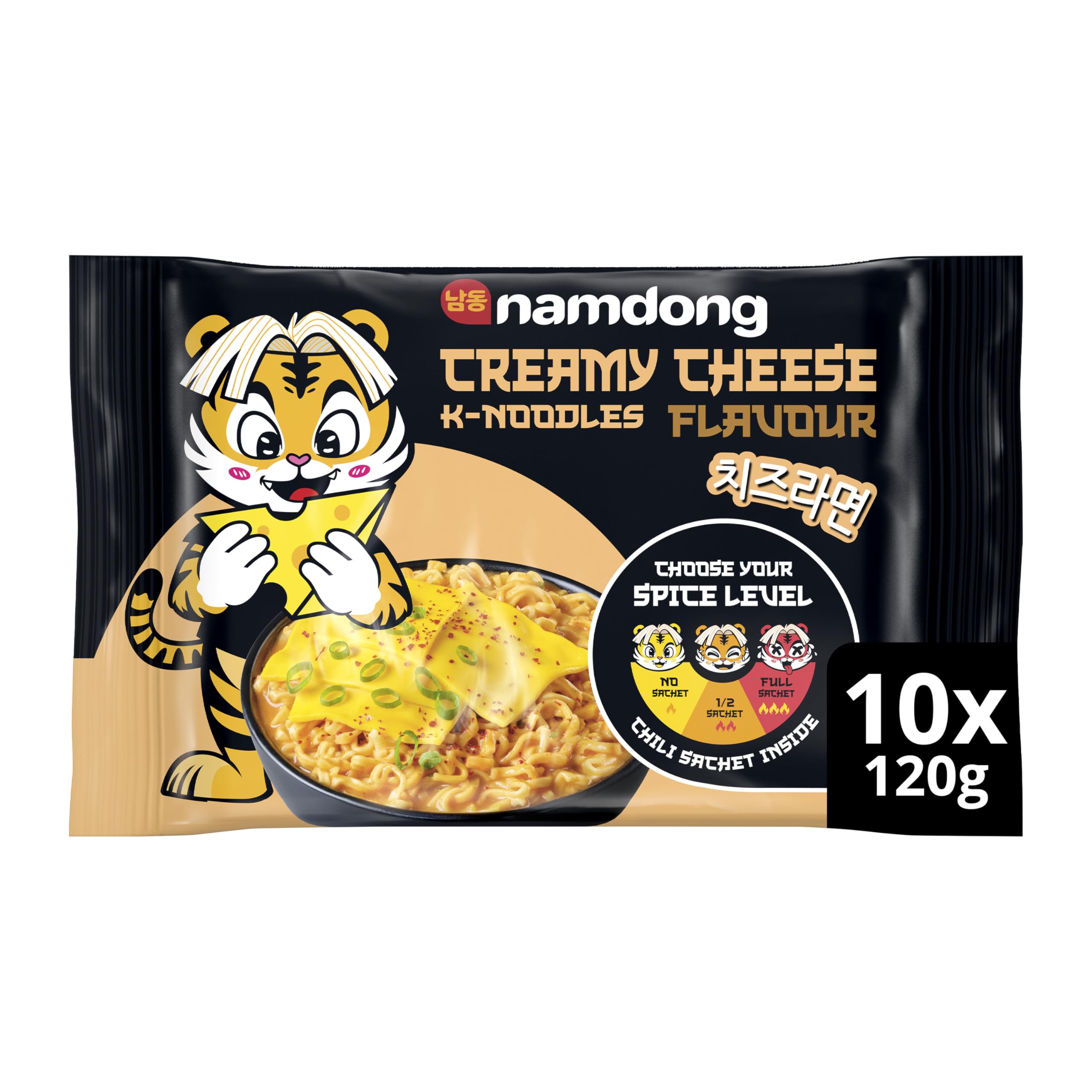 Namdong Creamy Cheese Instant Noodles - Korean Style Ramen with Adjustable Spice Level