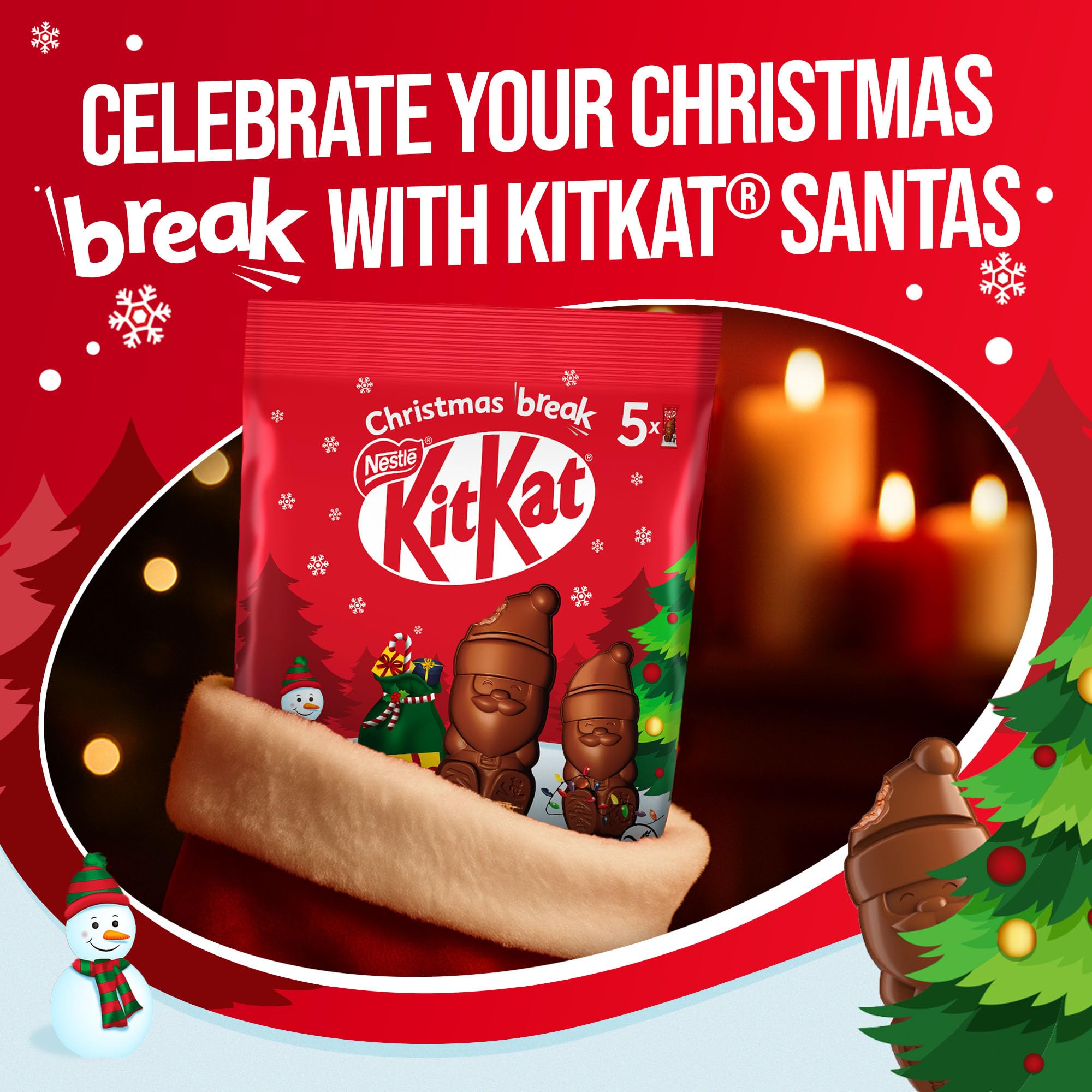 KitKat Pouch Santa 55g - Gluten Free Milk Chocolate Santas with Crispy Wafer 13