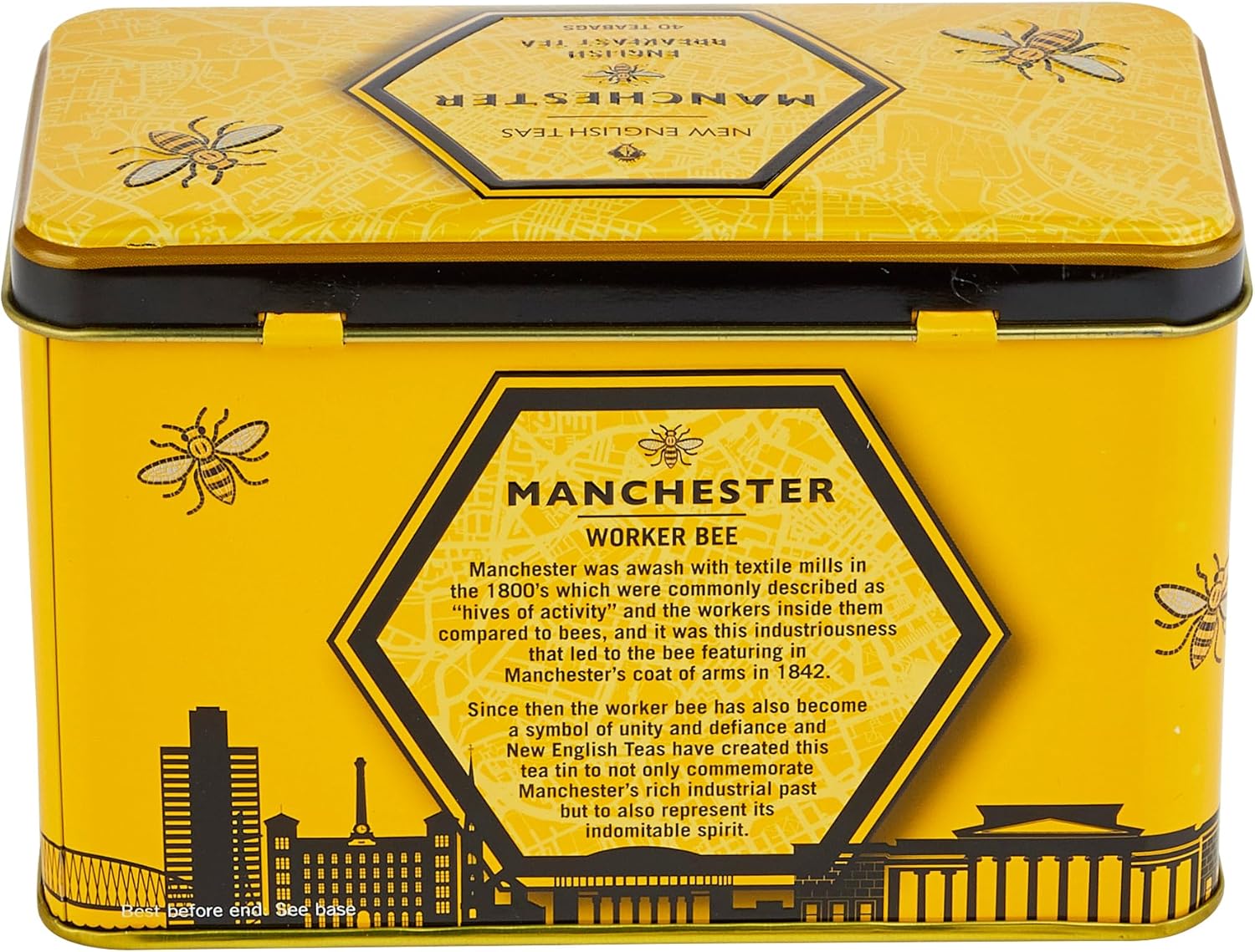 New English Teas - Manchester City Bee Tea Caddy with 40 English Breakfast Teabags 4