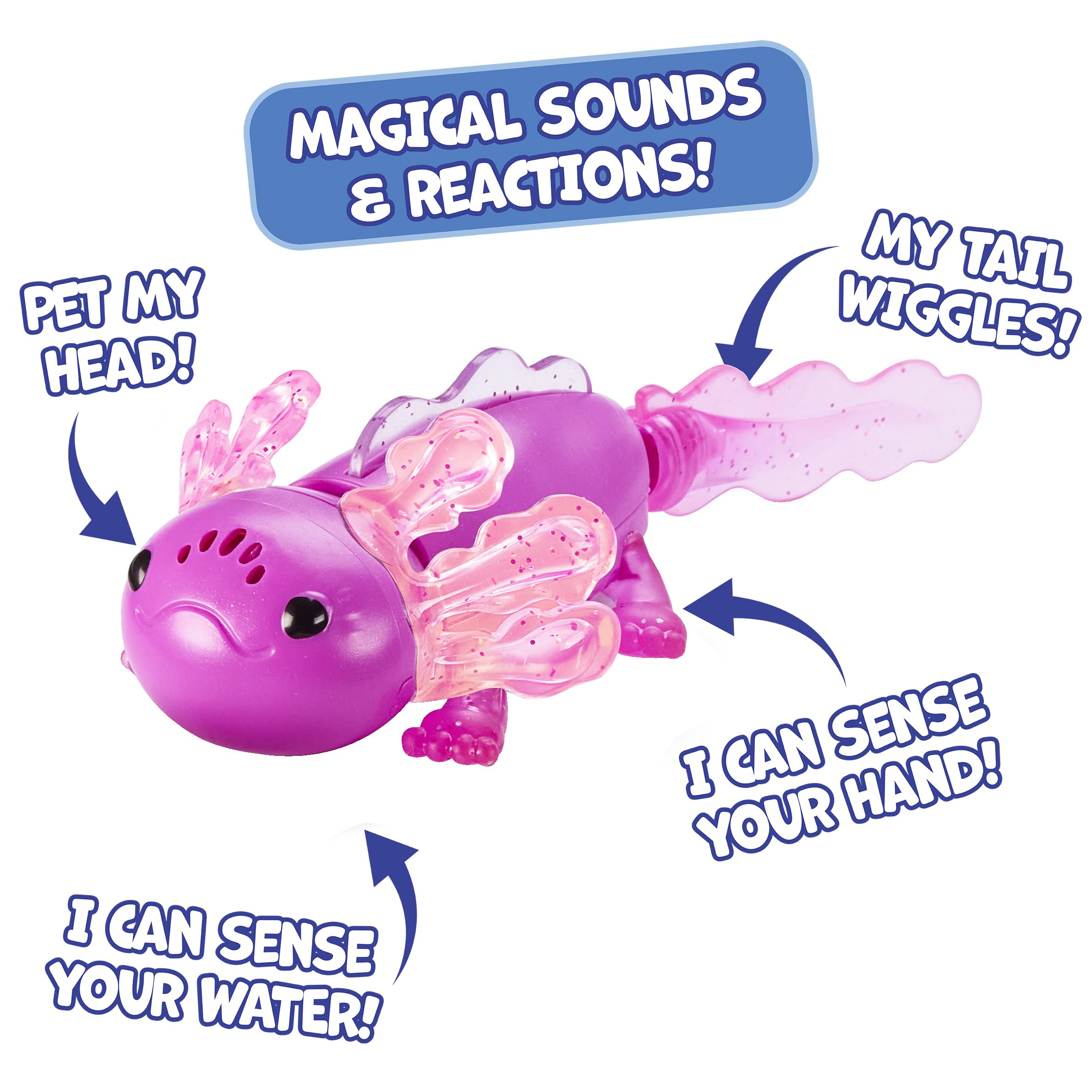 Fingerlings Baby Axolotl Ziggy - Interactive Swimming & Light-Up Electronic Pet for Ages 5+ 5