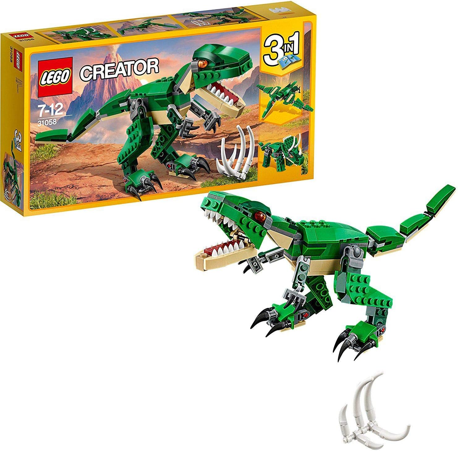 LEGO Creator Mighty Dinosaurs 3-in-1 Building Set - T-Rex, Triceratops & Pterodactyl - 174 Pieces