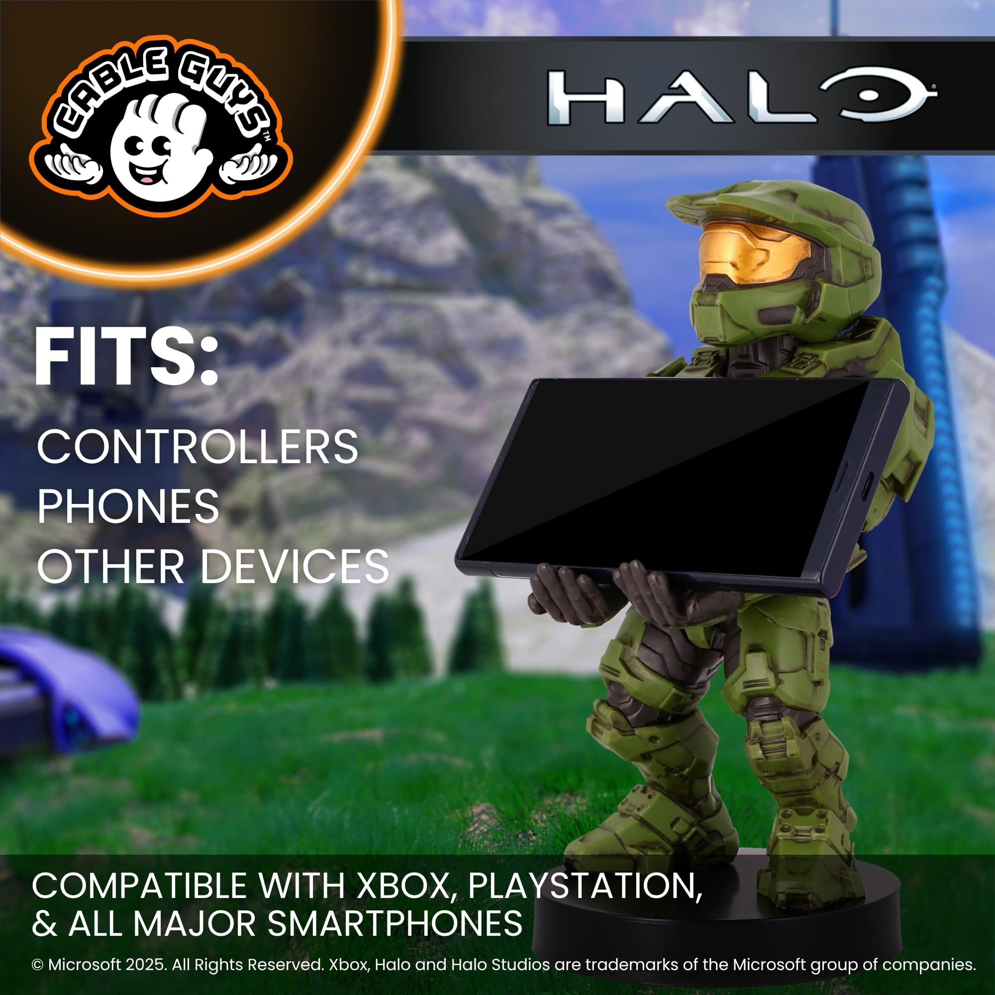 Cableguys Master Chief Infinite Controller & Phone Mount | 8.5in Tall | Black Plastic 6