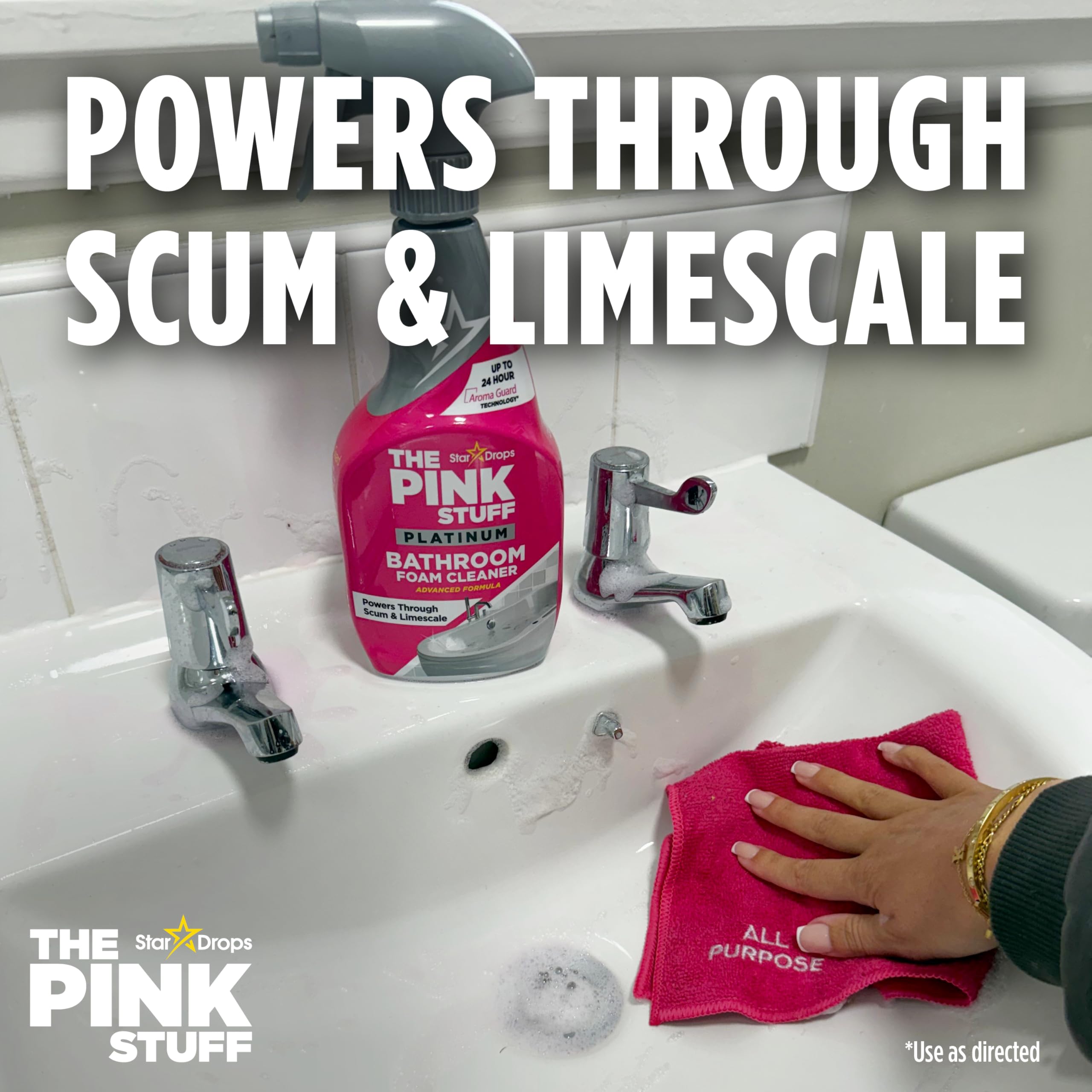 Stardrops The Pink Stuff Platinum Bathroom Foam Cleaner Spray 750ml - Limescale & Soap Scum Remover 4