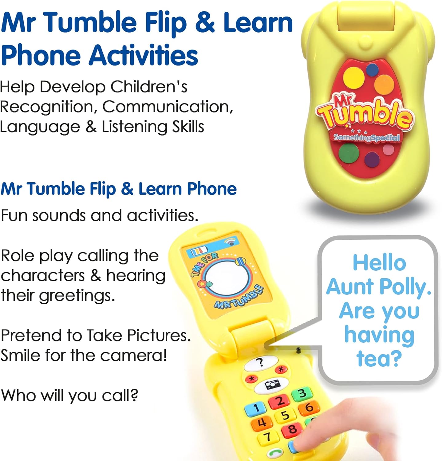 Mr Tumble Something Special Flip & Learn Toy Phone - Light-Up Educational Toy for Kids 5