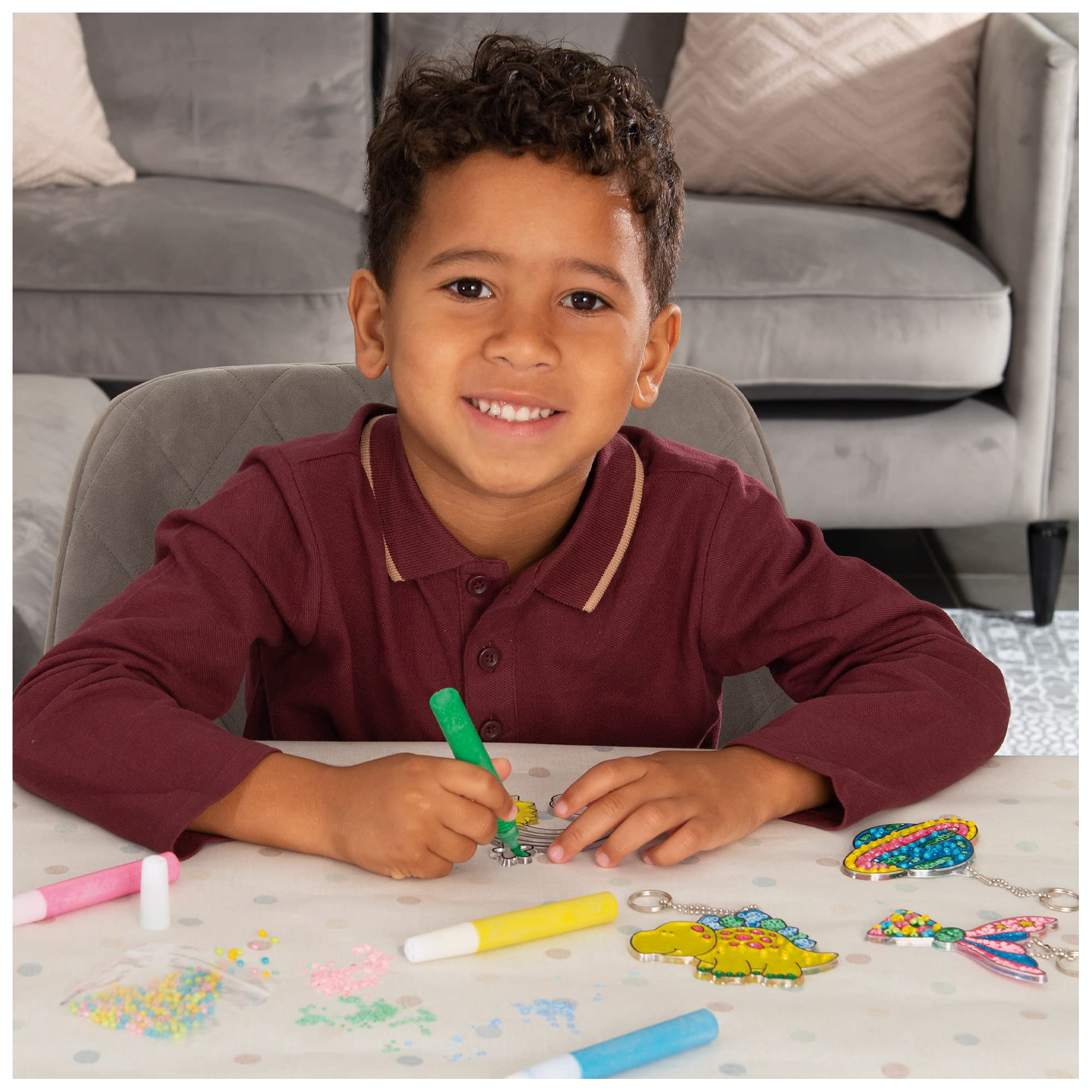 Galt Suncatcher Keyrings Craft Kit - Ages 6+ | Includes 4 Shapes & Paint 2