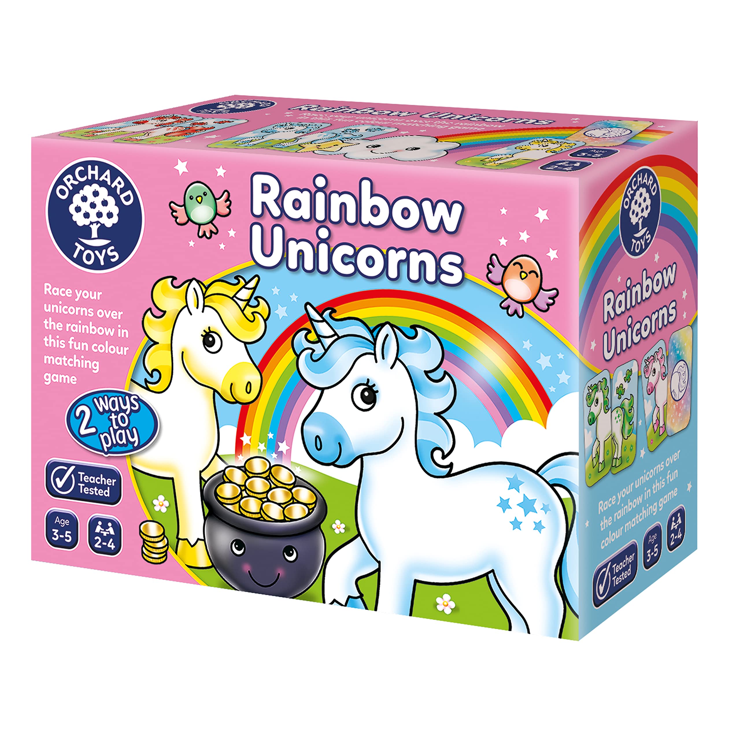 Orchard Toys Rainbow Unicorns Memory Matching Game - 2-4 Players, Ages 3+ | Colour & Matching Skills