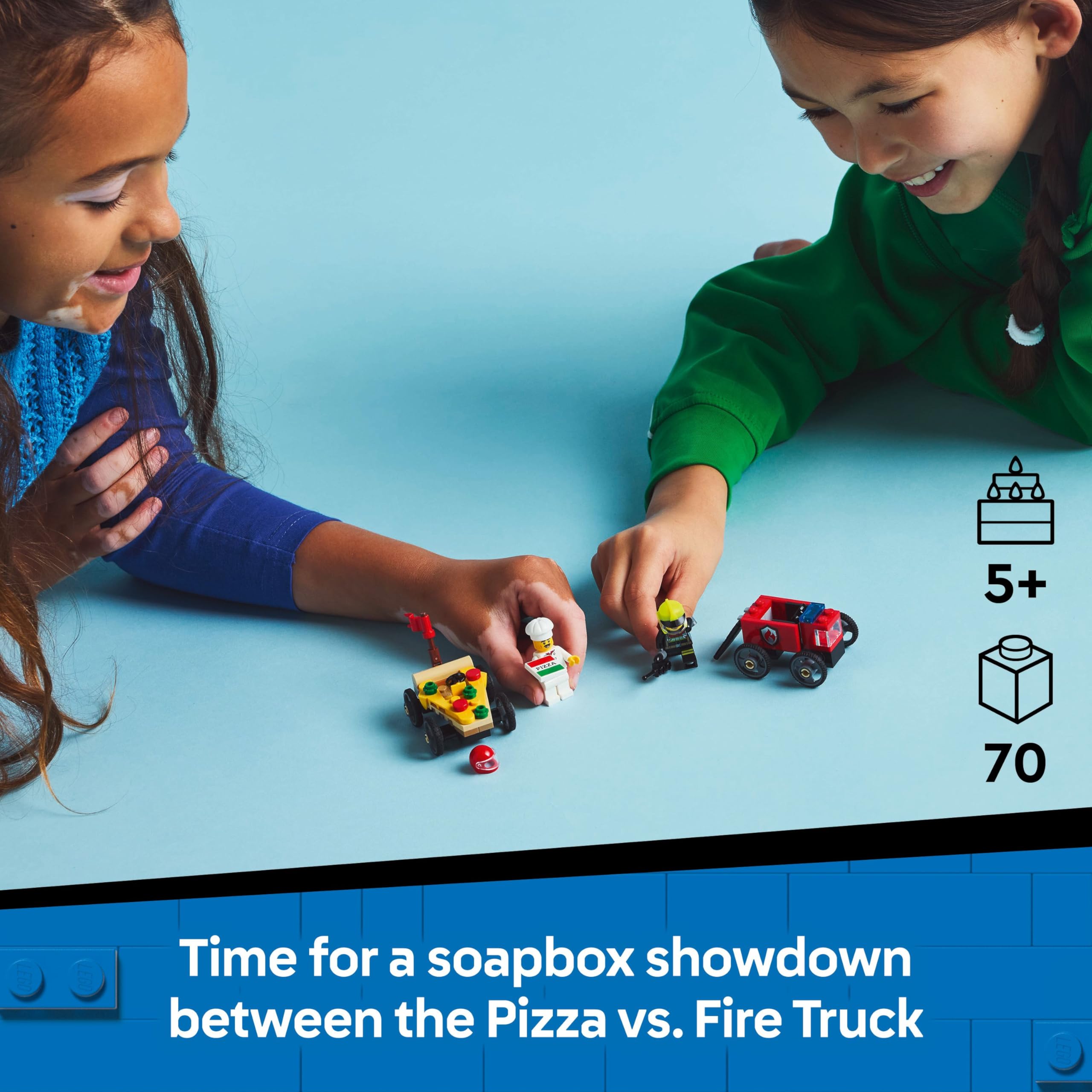 LEGO City Pizza vs. Fire Truck Race Car Pack - Building Set for 5+ Year Olds 6