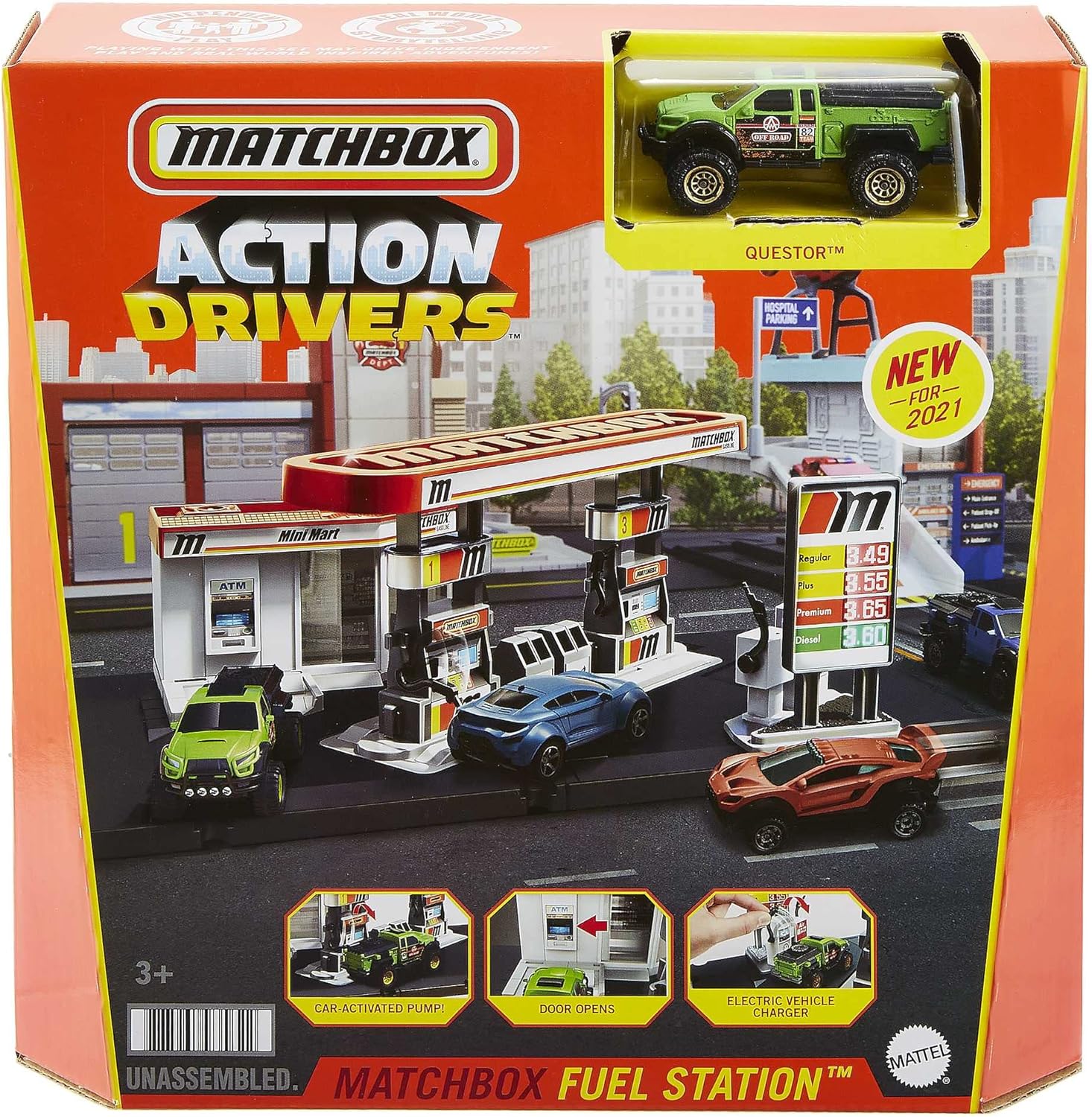 Matchbox Gas Station Playset - Interactive Vehicle Playset for Kids 3 Years and Up 8
