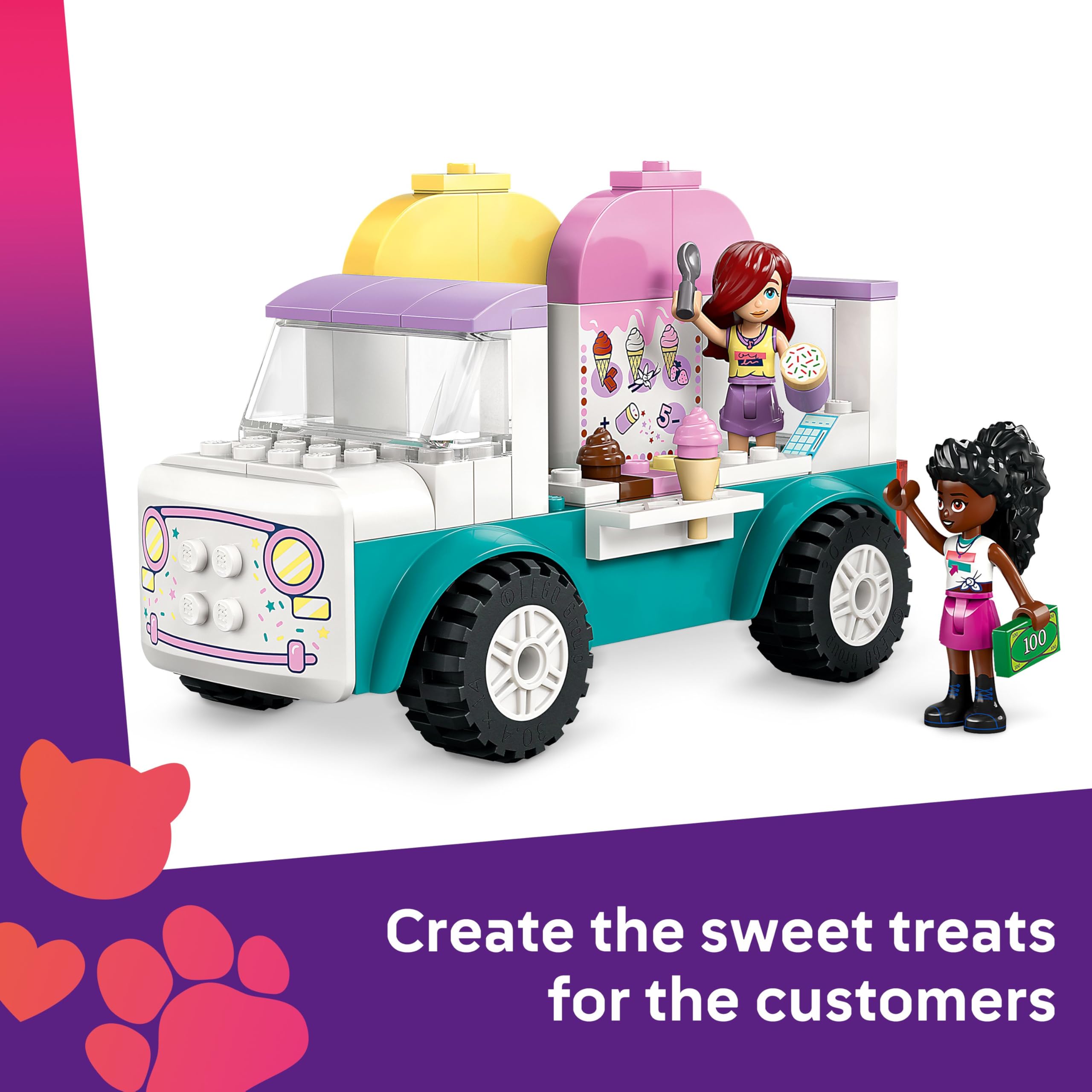 LEGO Friends Heartlake City Ice Cream Van Toy 42644 | Ages 4+ | Includes 2 Minidolls & Bunny 6