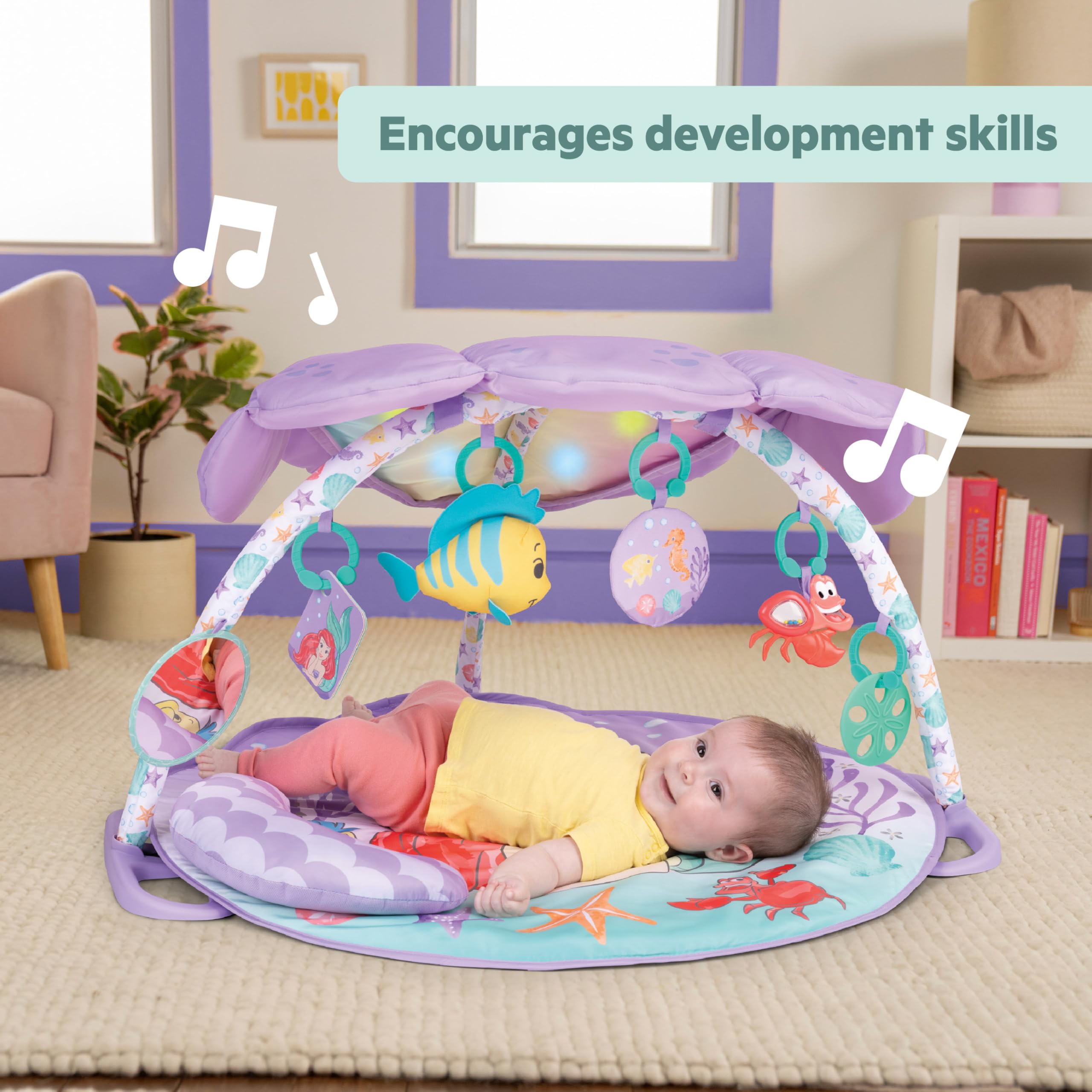 Bright Starts Disney Baby The Little Mermaid Twinkle Trove Light-Up Musical Gym 20