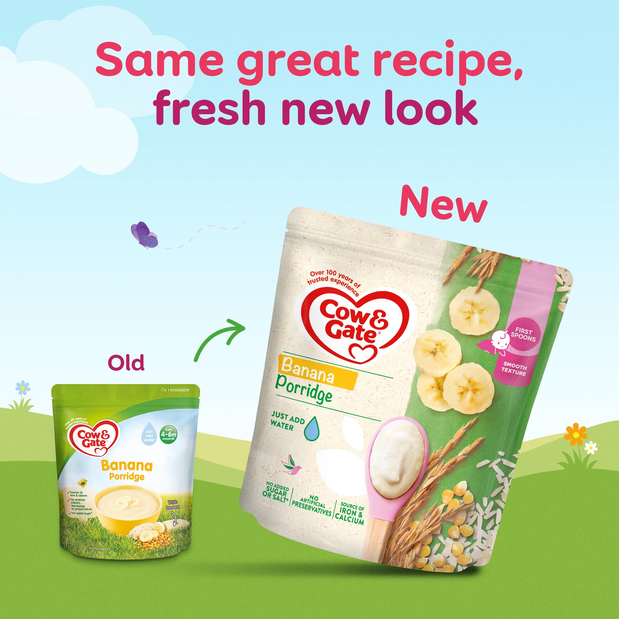 Cow & Gate Banana Porridge Baby Food Cereal for 4-6+ Months - 125g 5