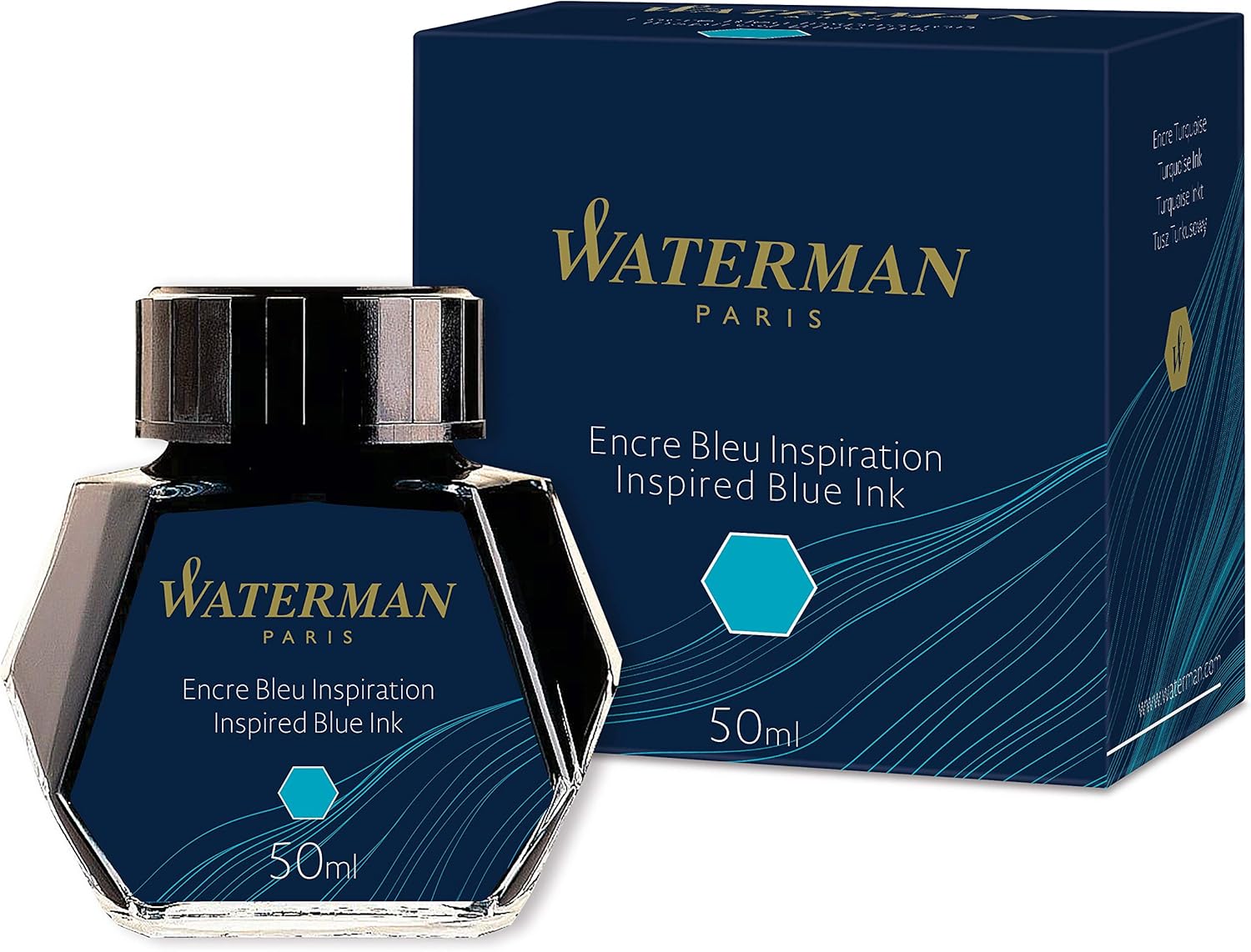 Waterman Fountain Pen Ink, Inspired Blue, 50 ml Bottle 1
