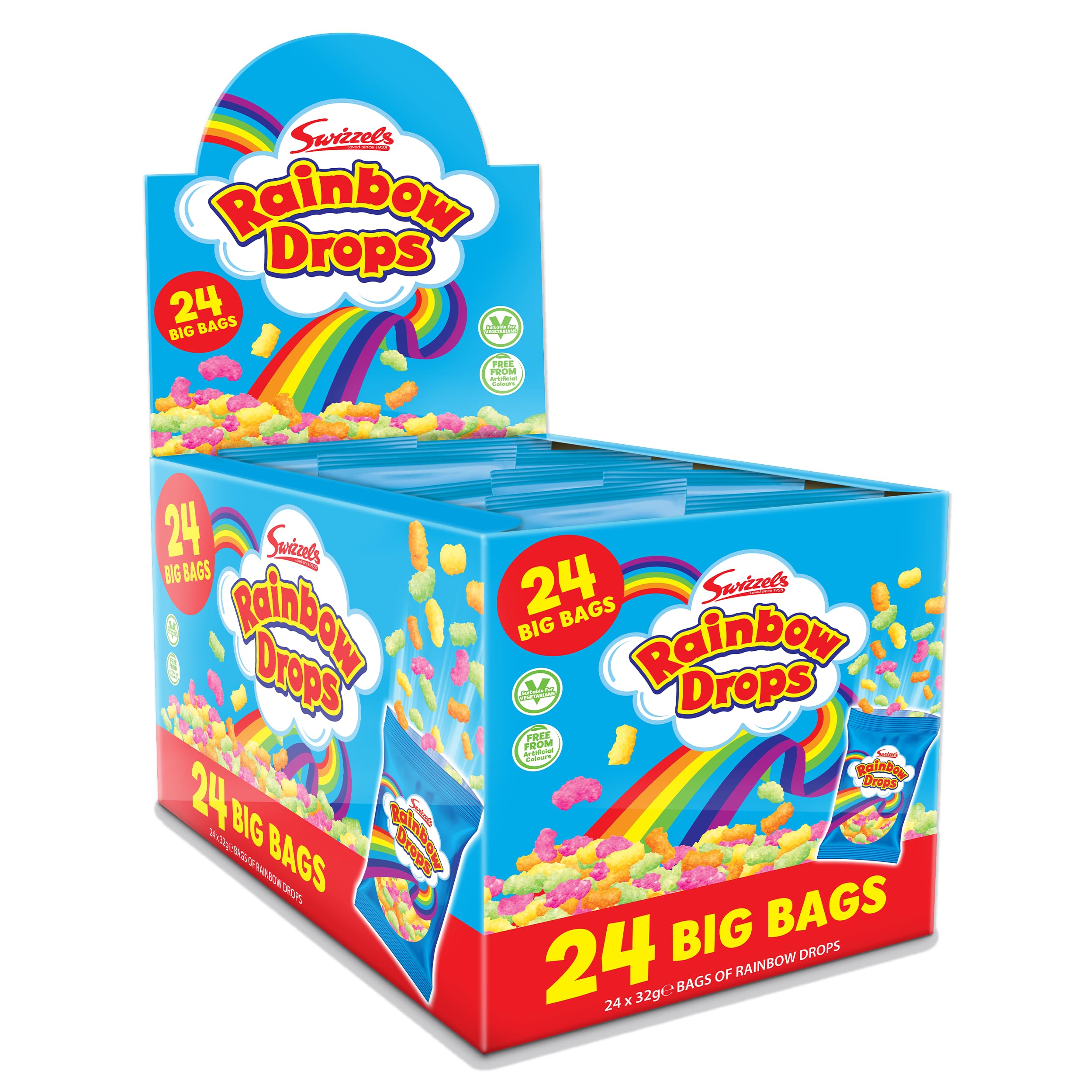 Swizzels Giant Rainbow Drops Multipack - 24 Bags of Vegan-Friendly, Artificial Colour-Free Sweet Snacks 5