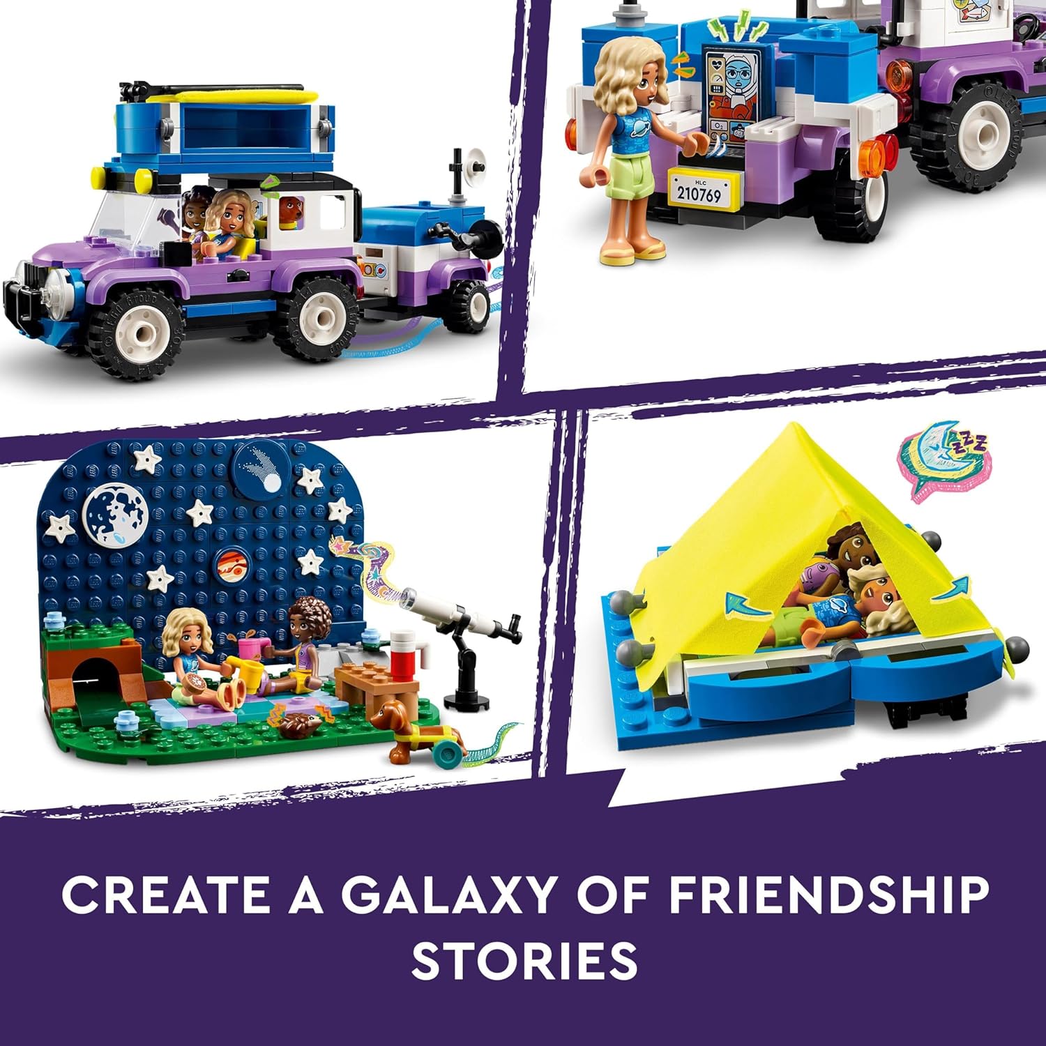 LEGO Friends Stargazing Camping Vehicle Playset with 4x4 Car, 2 Mini-Dolls & Telescope - 7+ Years 4