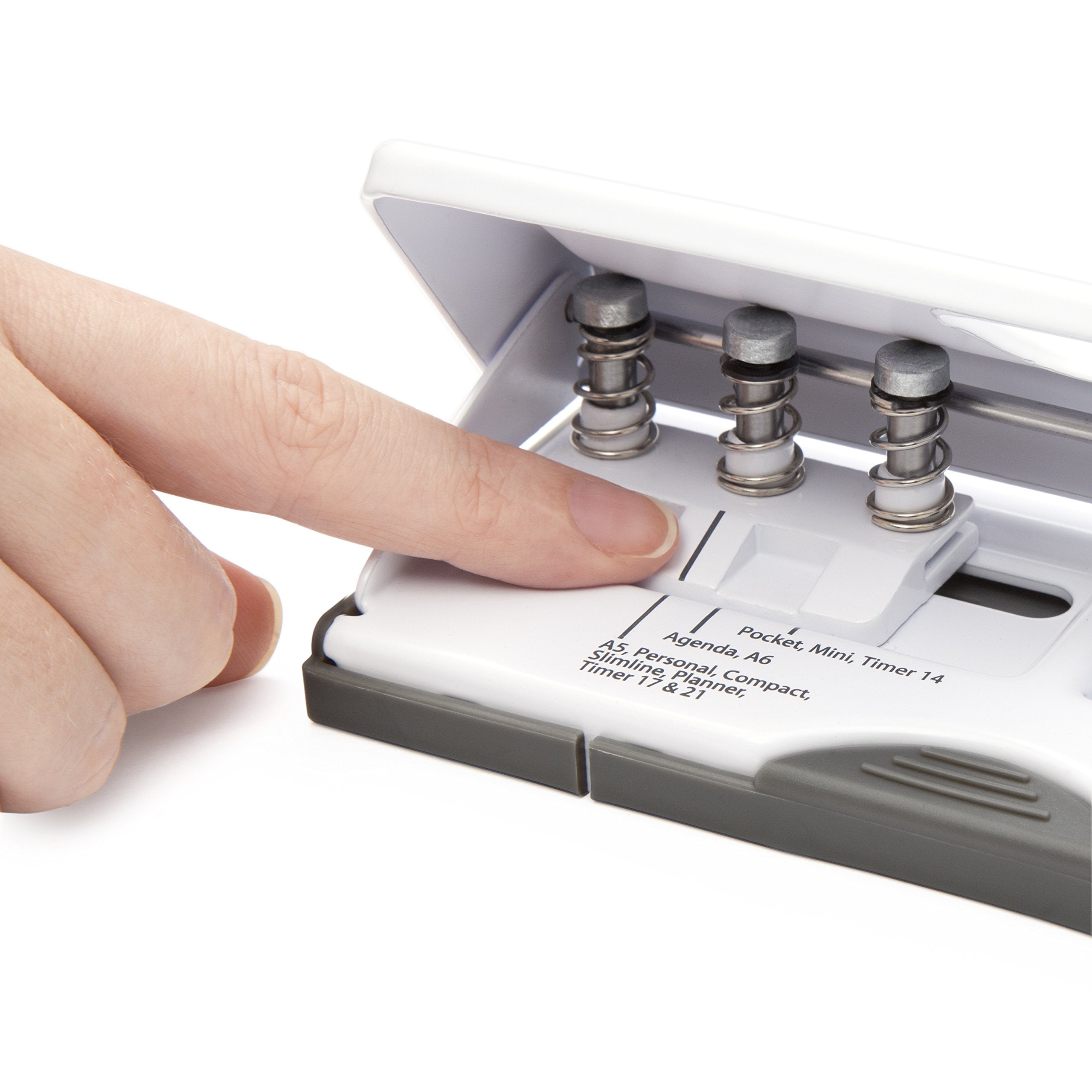 RAPESCO 1321 Adjustable 6-Hole Organiser/Diary Punch - 10 Sheet Capacity | White Metal Chassis 3