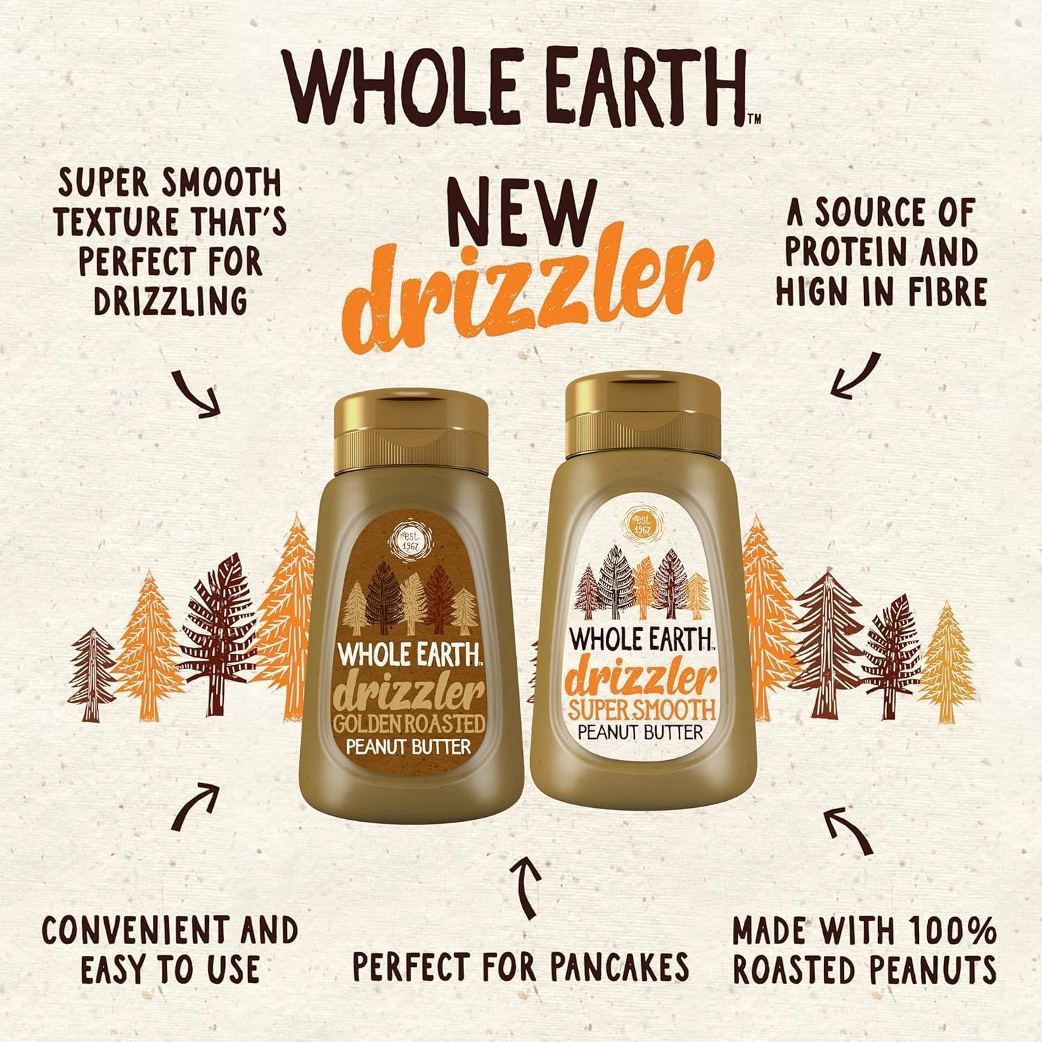 Whole Earth Drizzler Original Roasted Peanut Butter - Super Smooth Squeezy Spread 11