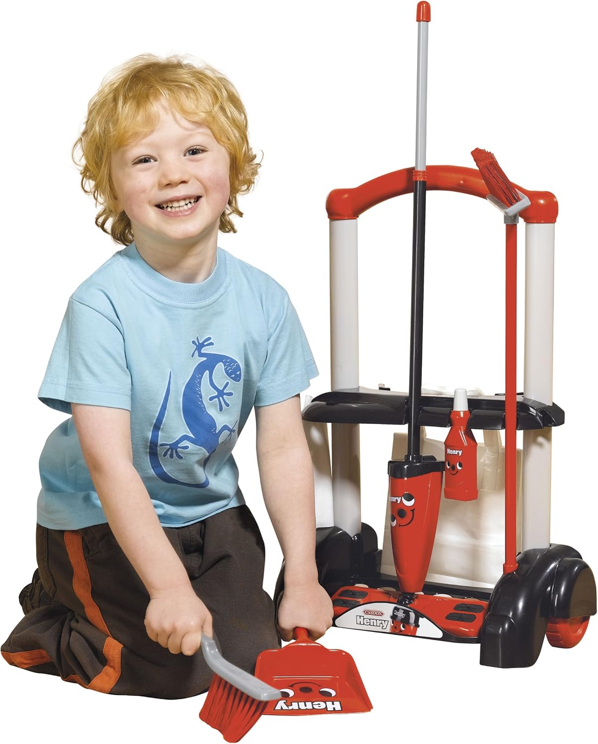 Casdon Henry Cleaning Trolley - Pretend Play Cleaning Set for Kids 3+ 6