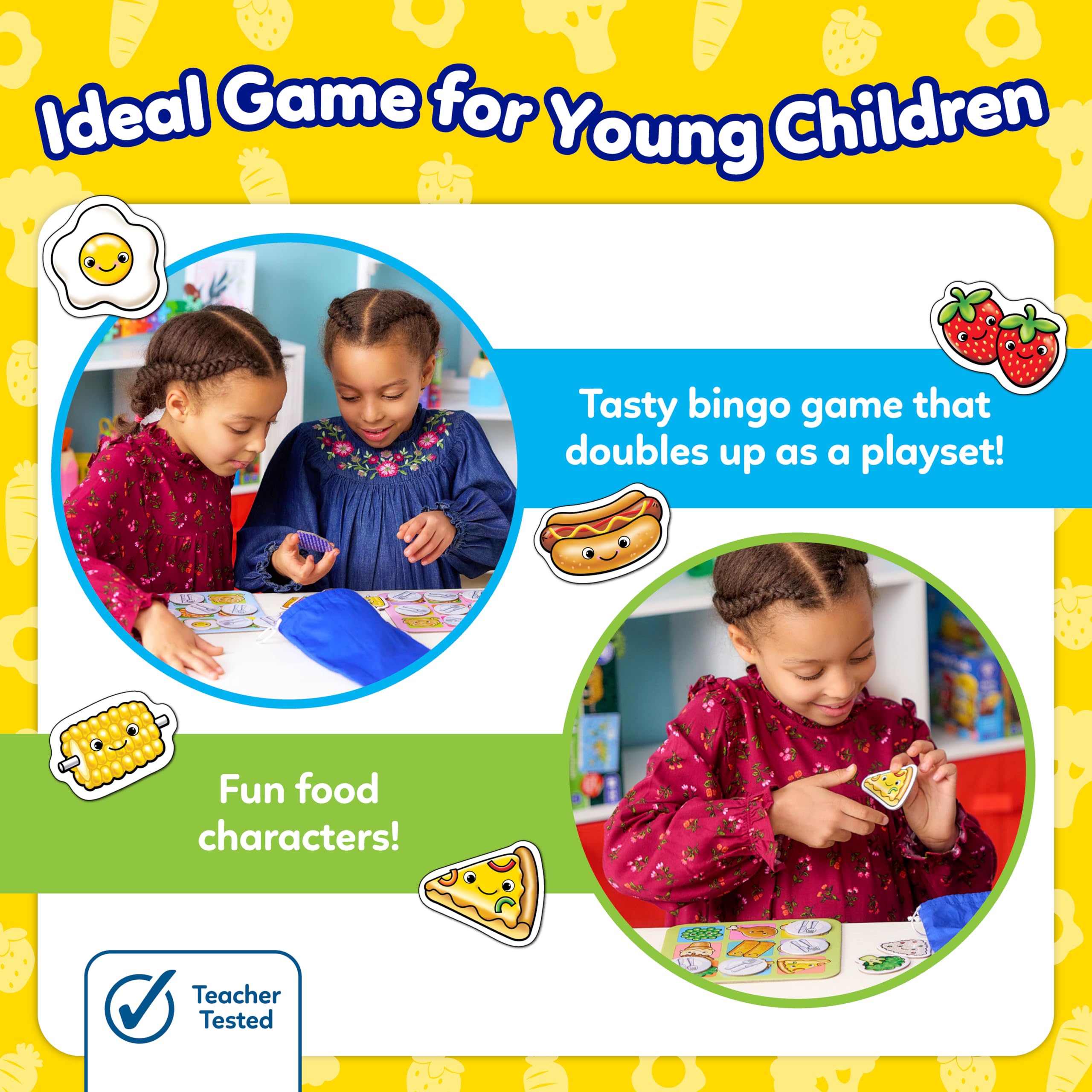 Orchard Toys Fun Food Bingo - Educational Matching Game for Ages 3+ | Includes 4 Double-Sided Boards 3