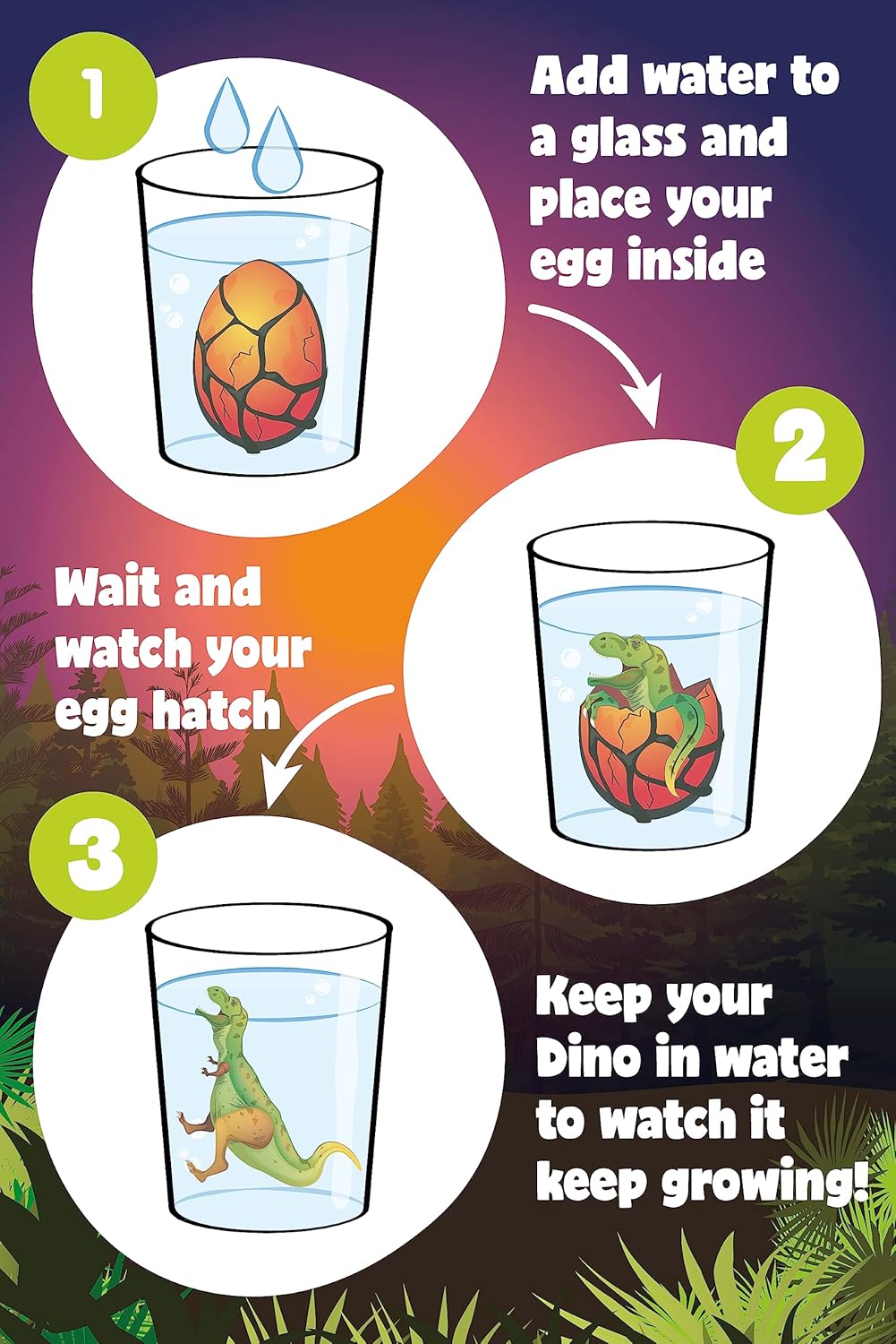 Keycraft Nurchums Large T-Rex Hatching Egg - Grow & Hatch Dinosaur Toy for Kids 3