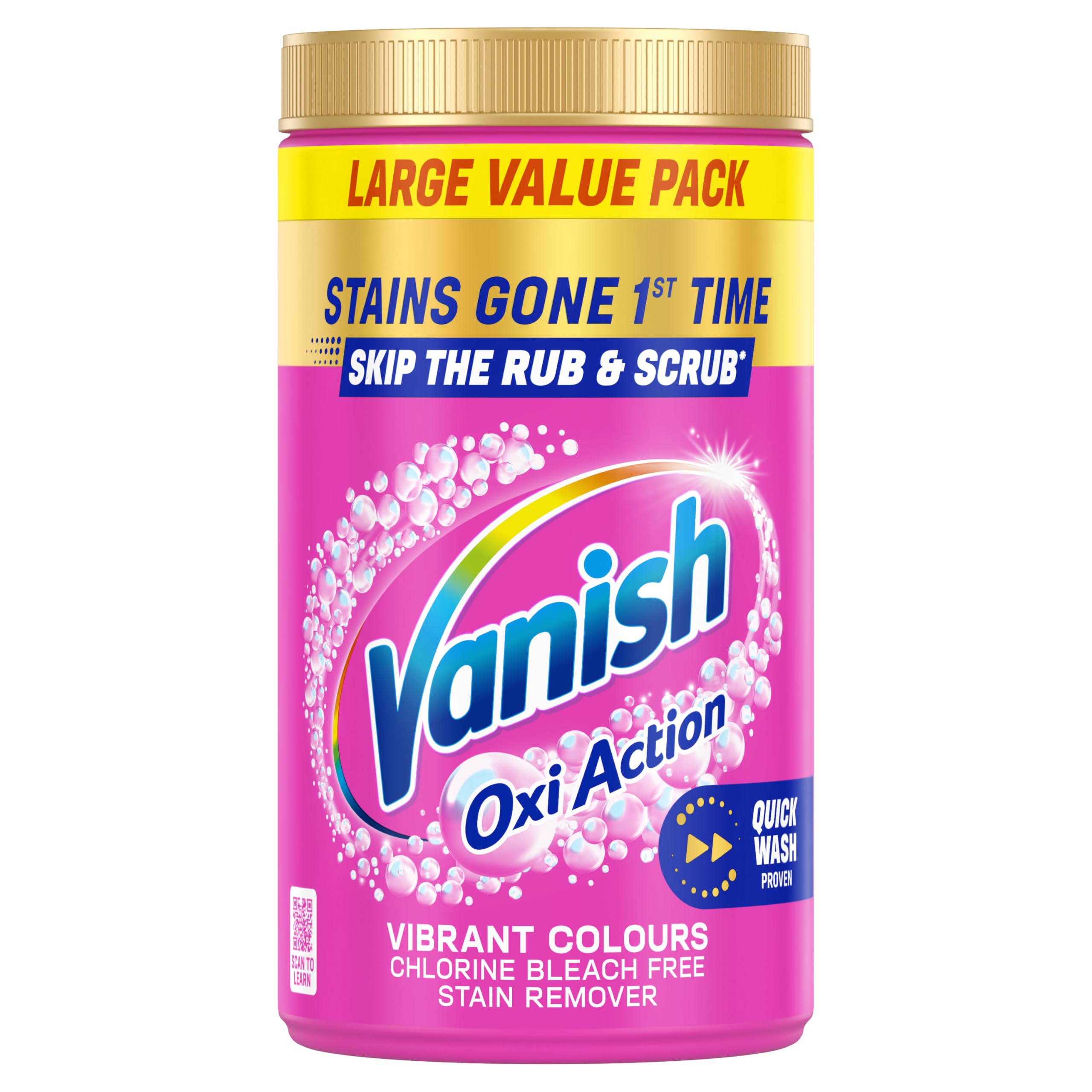 Vanish Gold Oxi Action Stain Remover Powder - Removes Tough Stains First Time | 1.5kg | Floral Scent