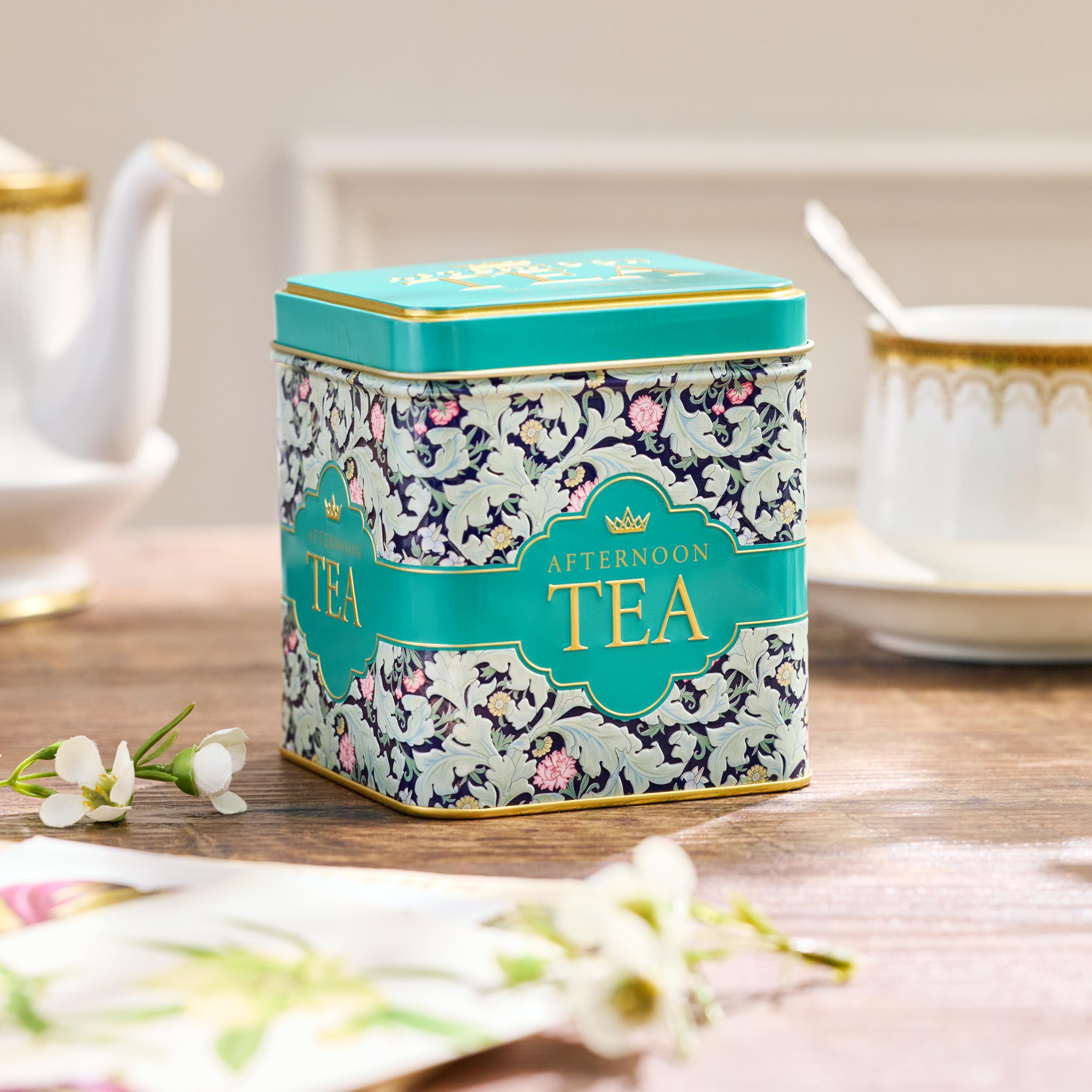 New English Teas Victorian Garden Tea Tin - 32 English Afternoon Teabags | Black Tea | India