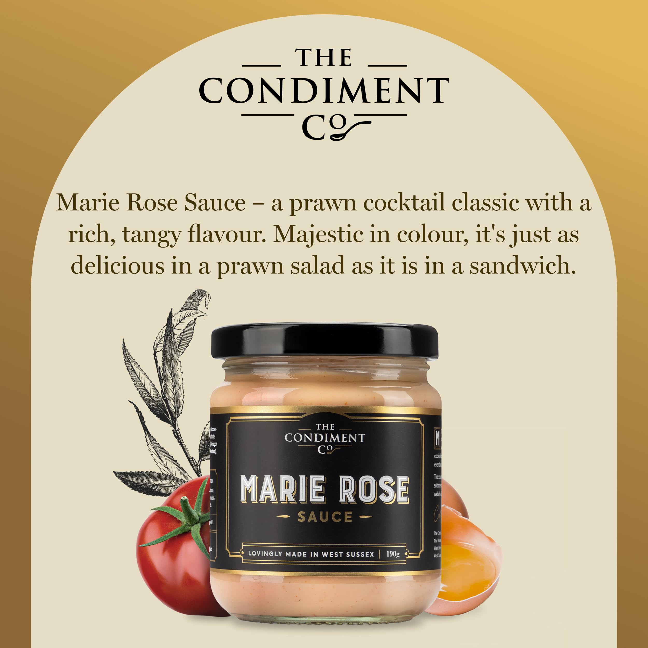 The Condiment Company Marie Rose Sauce 190g - Creamy Gluten-Free Cocktail Sauce 3