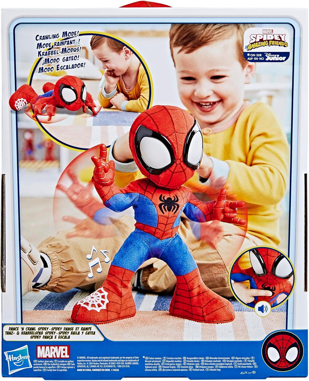 Dance 'N Crawl Spidey Interactive Plush Toy - Musical Spider-Man with Sounds & Songs 10
