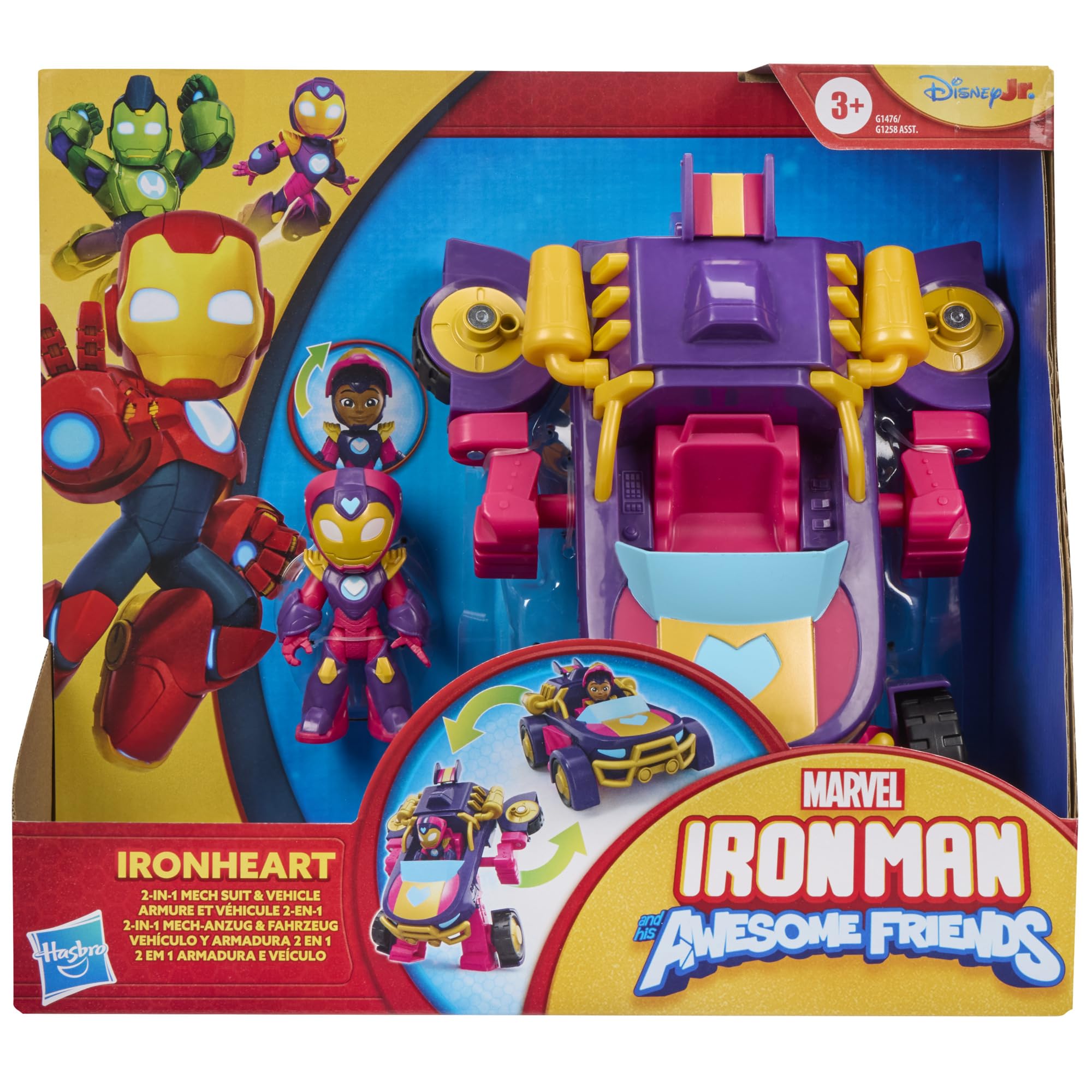 Marvel Ironheart 2-in-1 Mech Suit & Vehicle Toy - Converts from Car to Mech for Ages 3+ 6