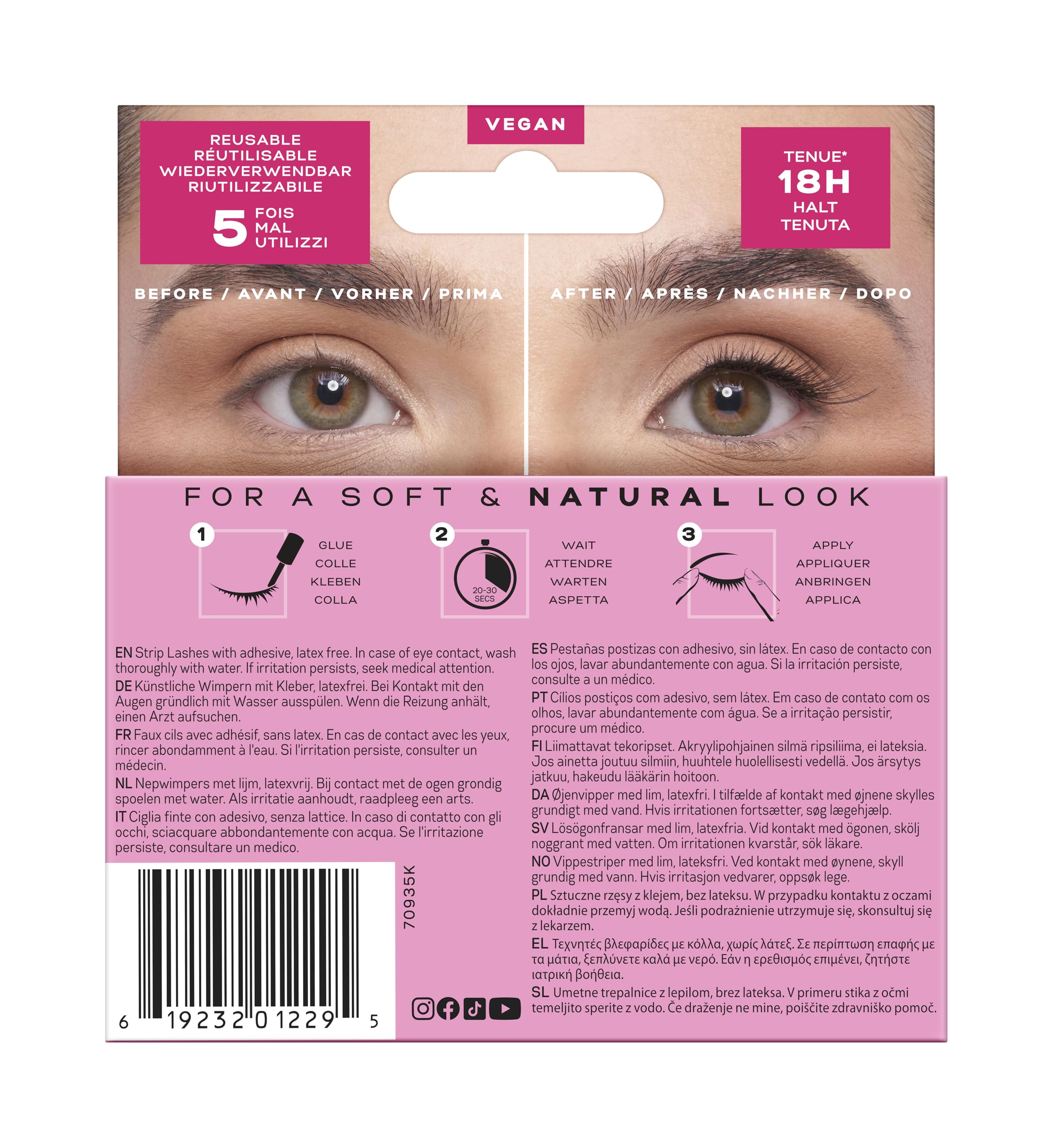 Eylure Half Lash No. 8 - Cat-Eye Effect, Reusable Up to 5 Wears | Synthetic Fiber 2