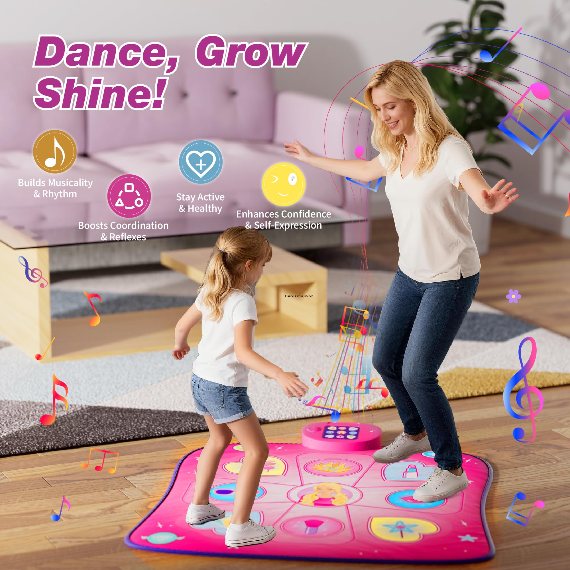 Vivo Technologies Dance Mat Toy for Kids - Musical Play Mat with LED Lights | Ages 3-10 6