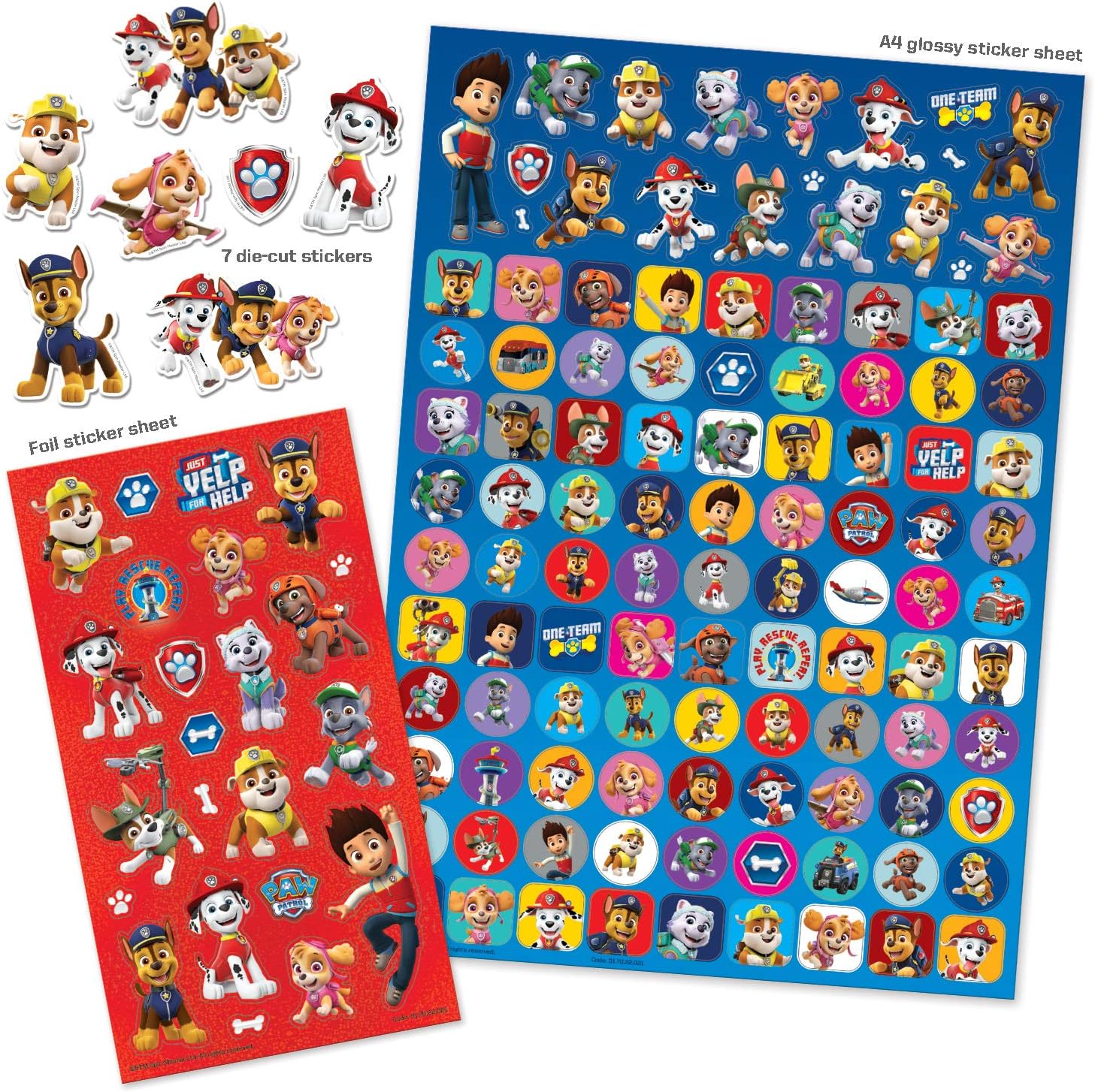 Paper Projects Paw Patrol Mega Sticker Pack - Reusable Glossy & Foiled Stickers (150 Total)