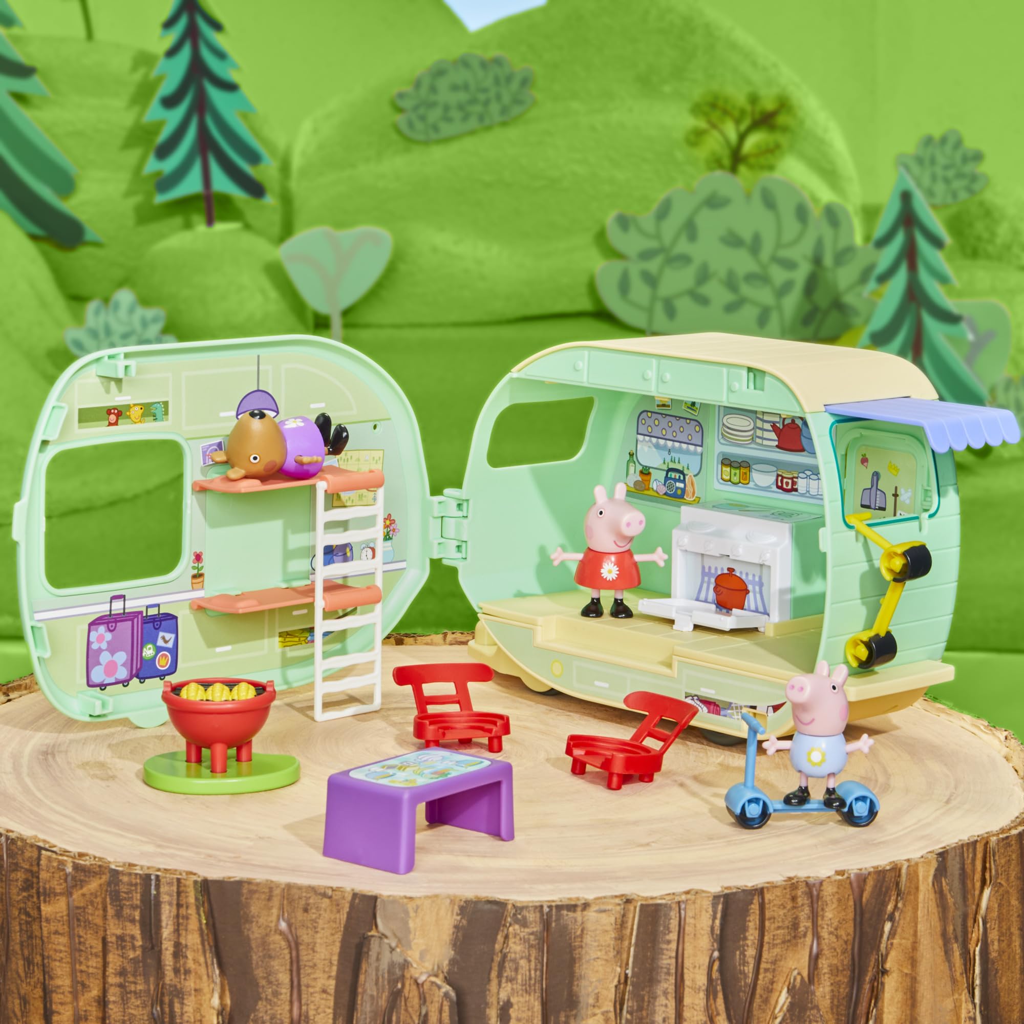 Peppa Pig Peppa's Caravan Playset - 2-in-1 Camping Adventure with Figures & Accessories 8
