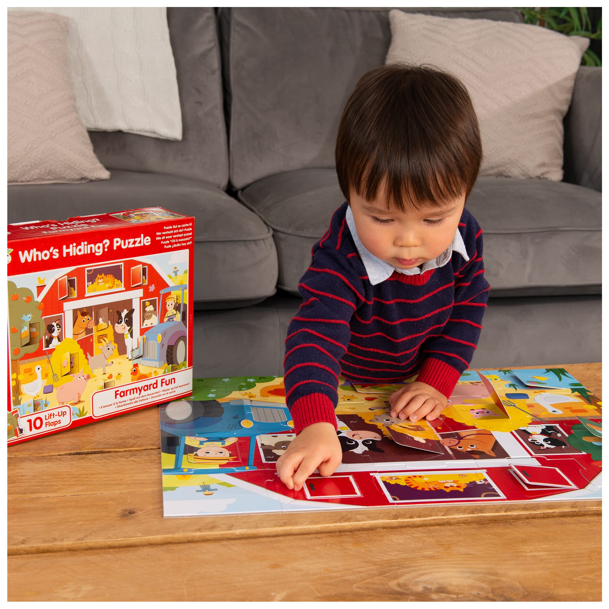Galt Who's Hiding? Puzzle - Farmyard Fun 20-Piece Lift-the-Flap Puzzle for Toddlers 3